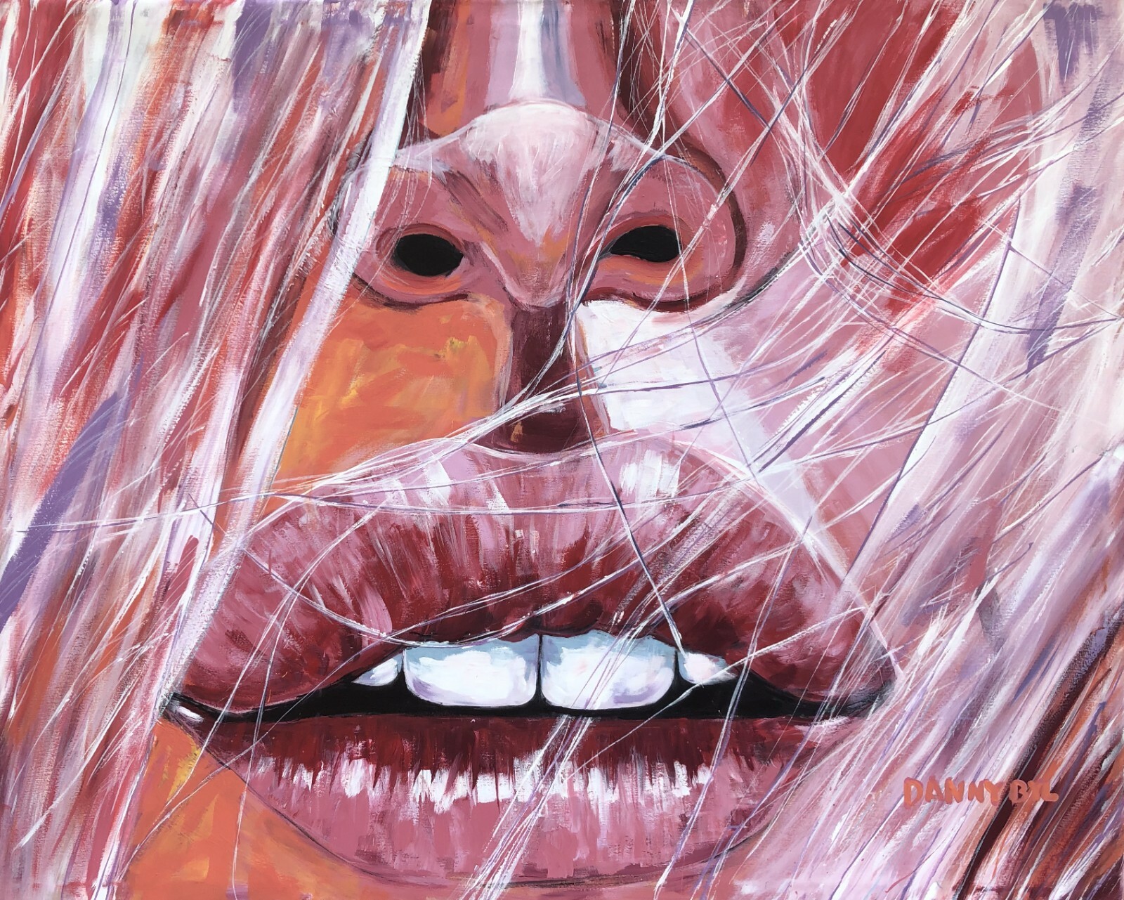 Original Art PAINTING DAN BYL Sugar Lips Contemporary Modern Canvas Large 5x4ft