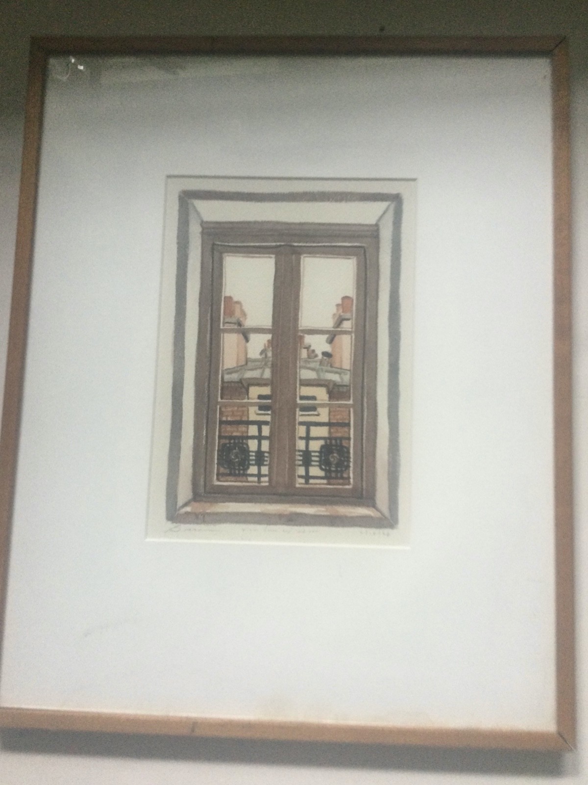 Signed & Dated 1978 «View From Window» New York City Rooftops Original Painting