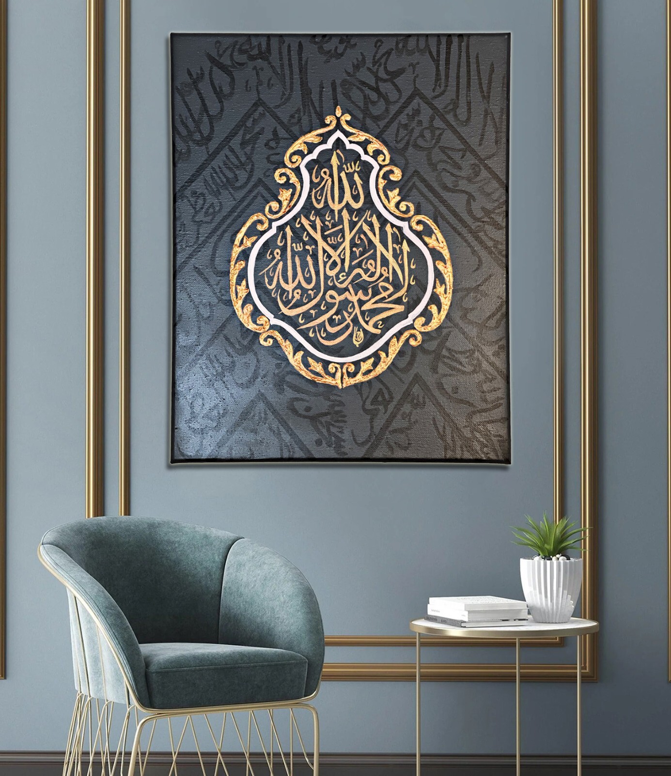 Qiswa Kaba Handmade Arabic Calligraphy Painting Stretch Canvas