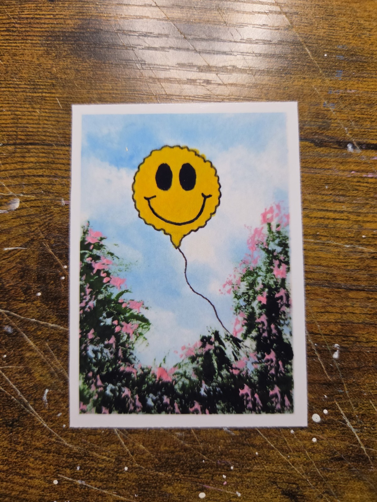 ACEO *Art Print of Original painting Sunset Happy Balloon (2.5×3.5 inches)