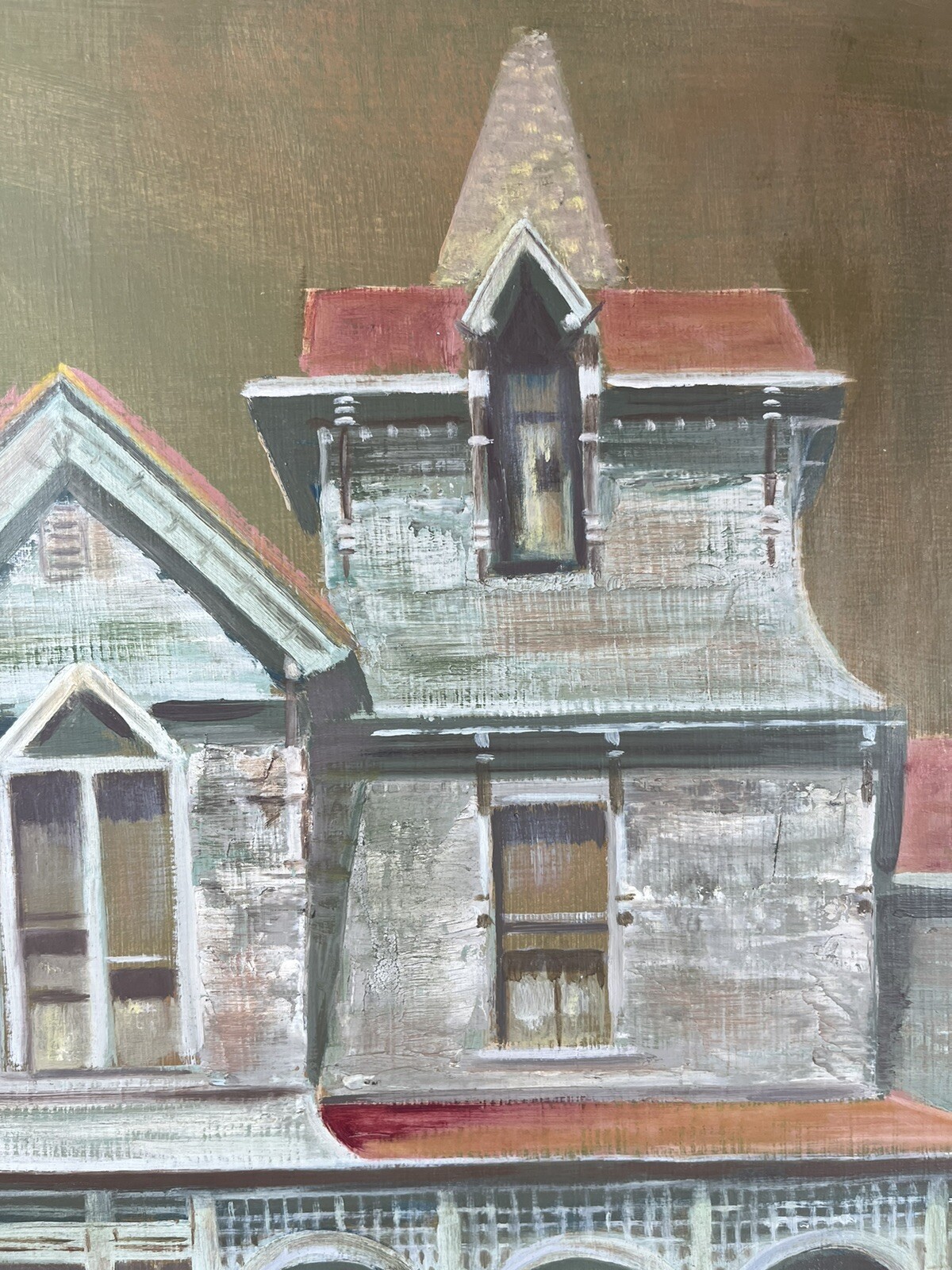 ISAIAH DAVIS DURHAM VIRGINIA ANTIQUE VICTORIAN HAUNTED BATES HOUSE PAINTING