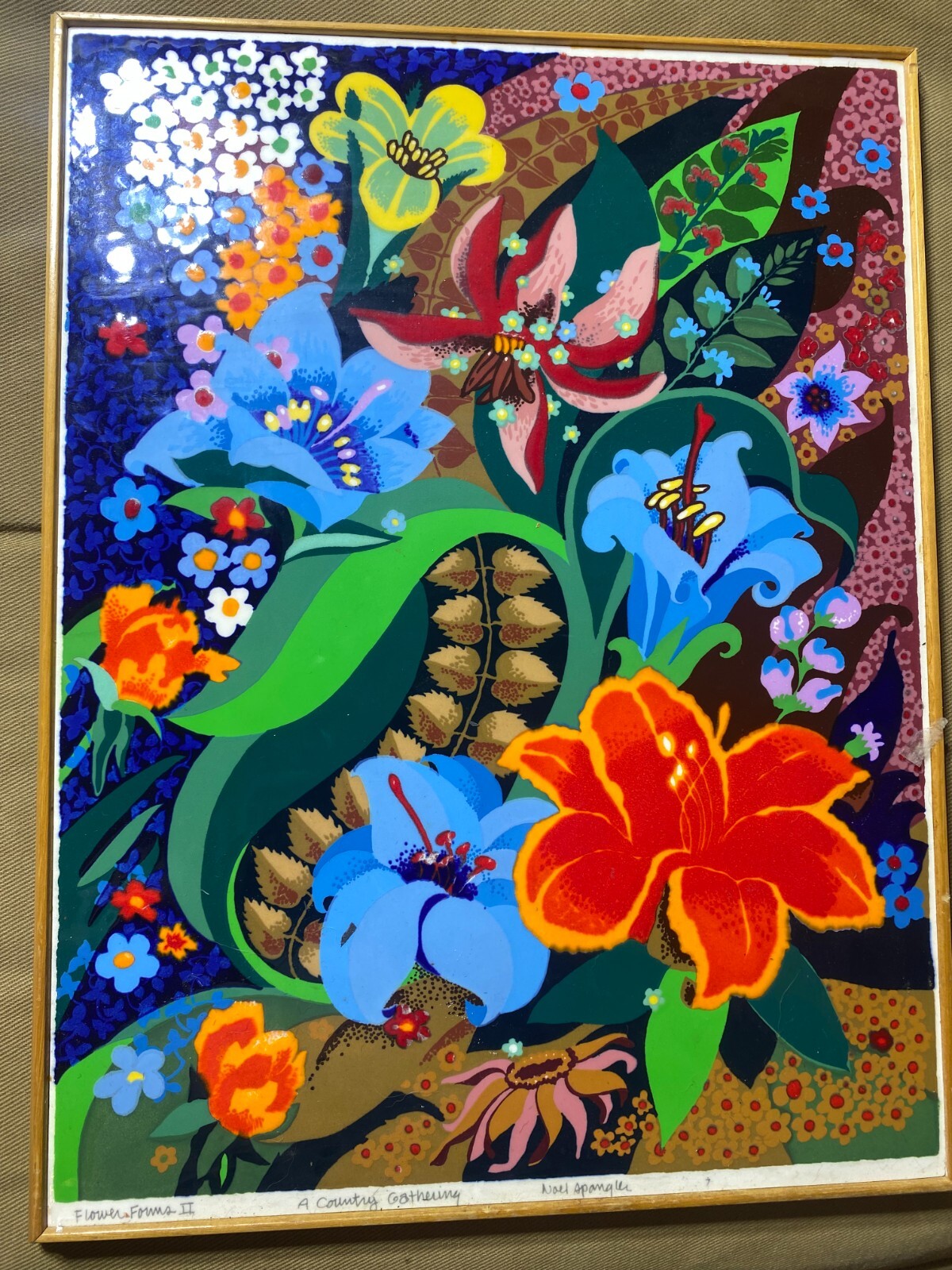Stunning Noel Spangler «Flower Forms II, A Country Gathering» Enamel On Aluminum