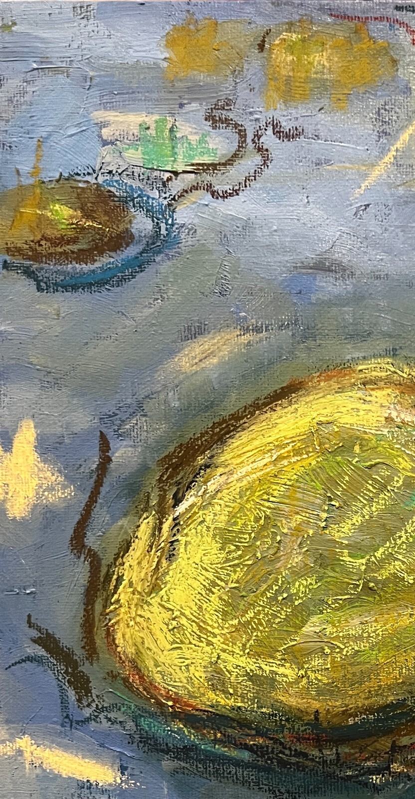 This is mixed media handmade painting. Created using oil paint and oil pastels