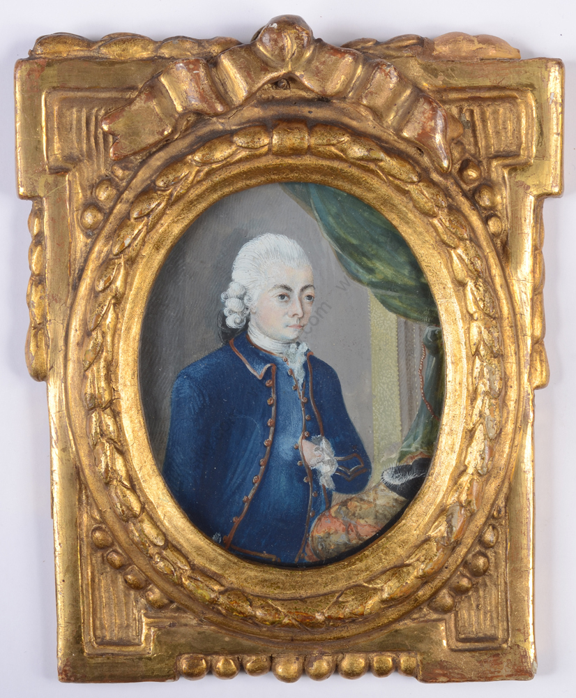 Johann A. Herterich (1725-1794) «Young aristocrat», rare miniature!, 18th Cent.