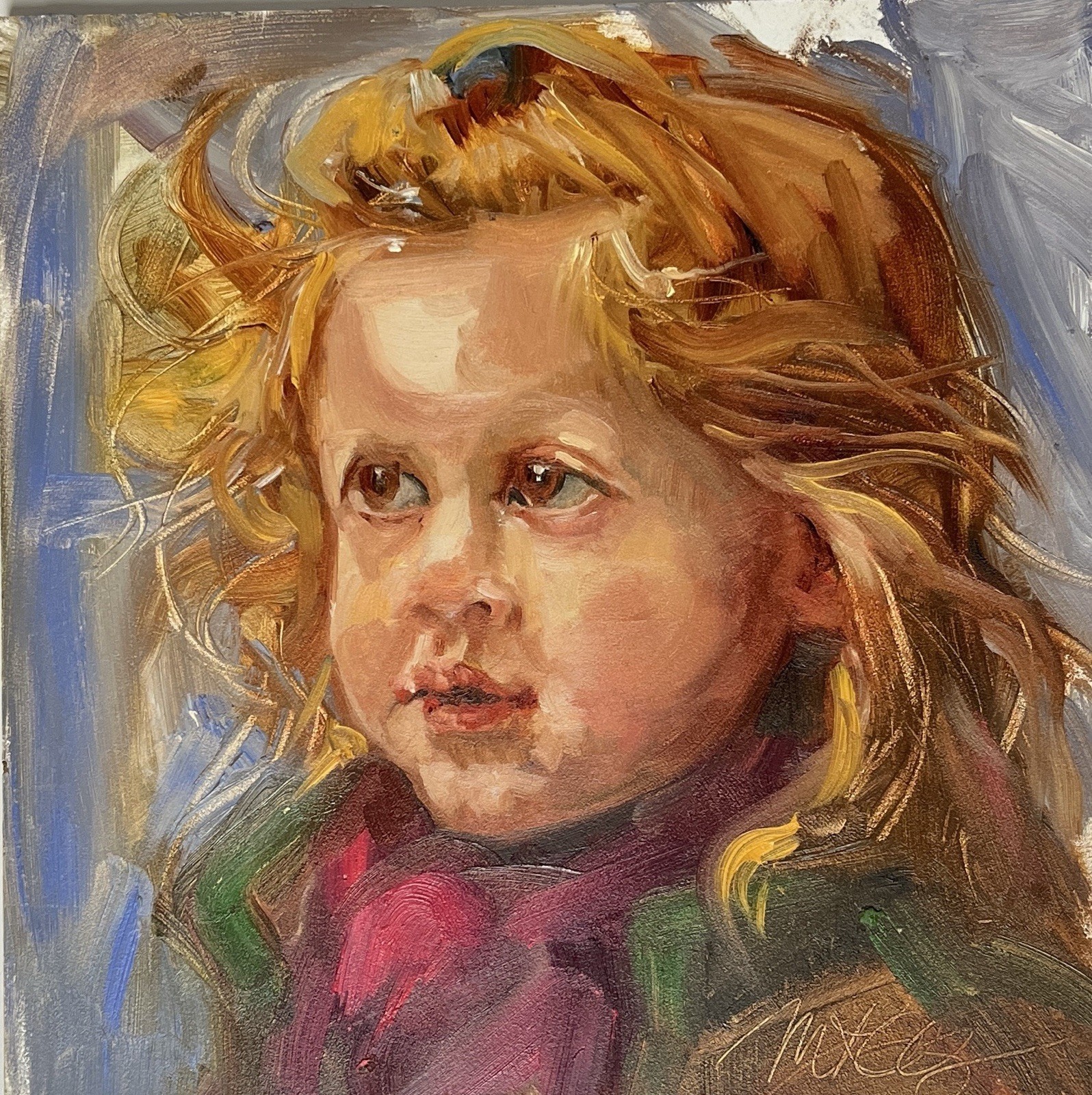Original Oil Portrait Of Young Girl By Margot King