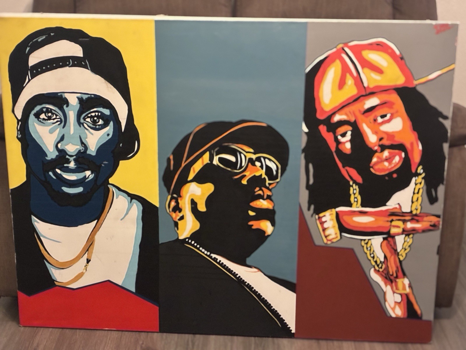 Set of 2 Pop Art /Urban Style canvas paintings inspired by hip hop culture icons