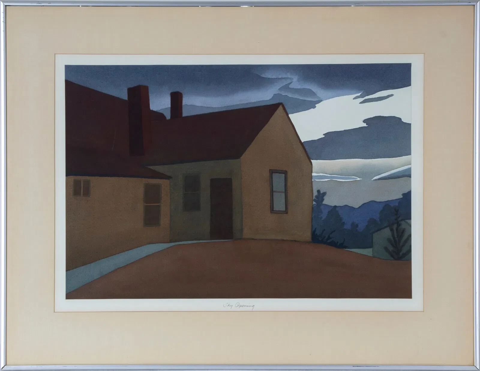 LORI SLATER California watercolor House and Sky