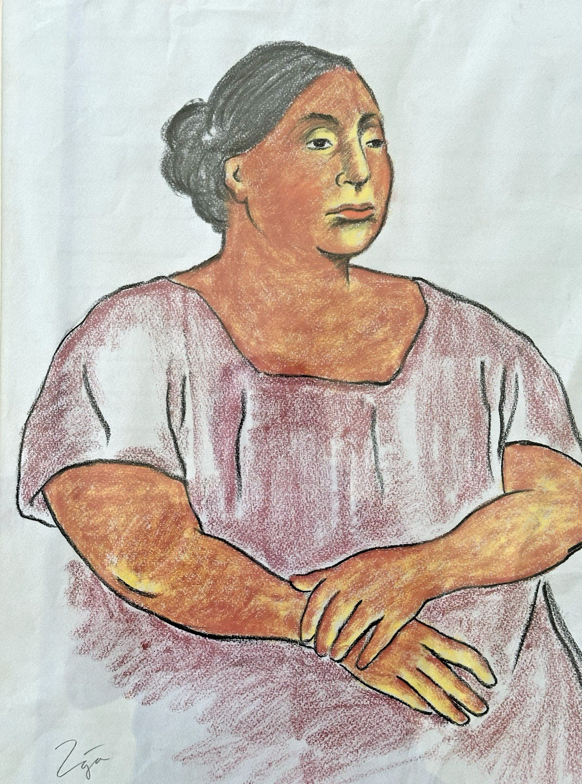 Attributed to Francisco Zuniga, (1912-1998) Portrait of a Mexican Woman Painting