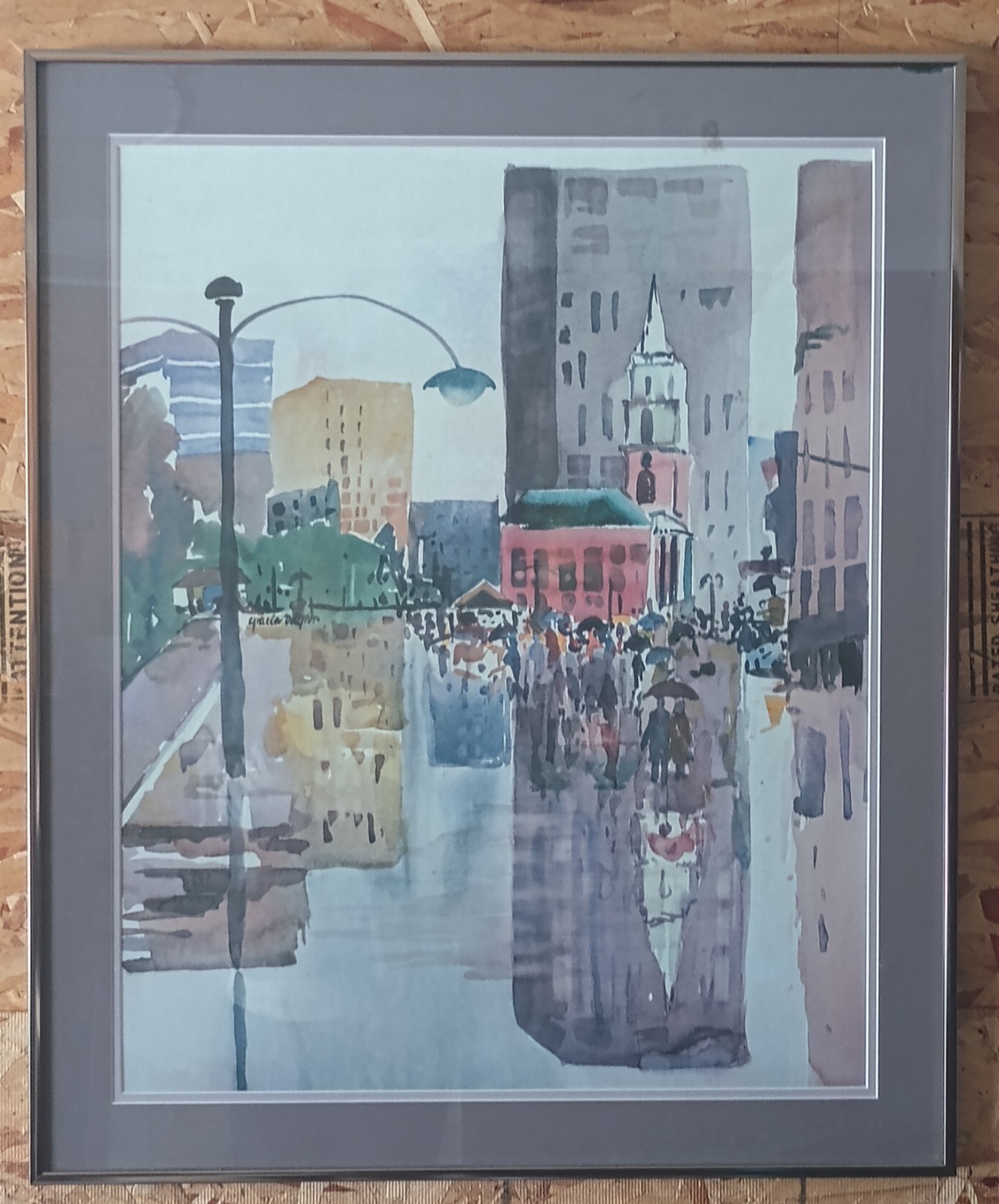 Gracia Dayton Original Watercolor Painting Boston, MA 1934-2024, Framed 28″X20″