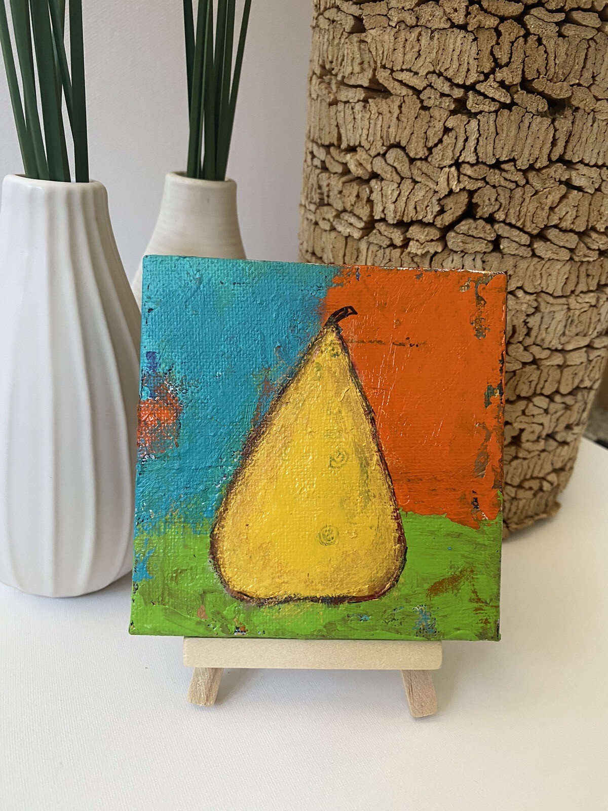 4×4 Canvas With Easel fruit Acrylic painting