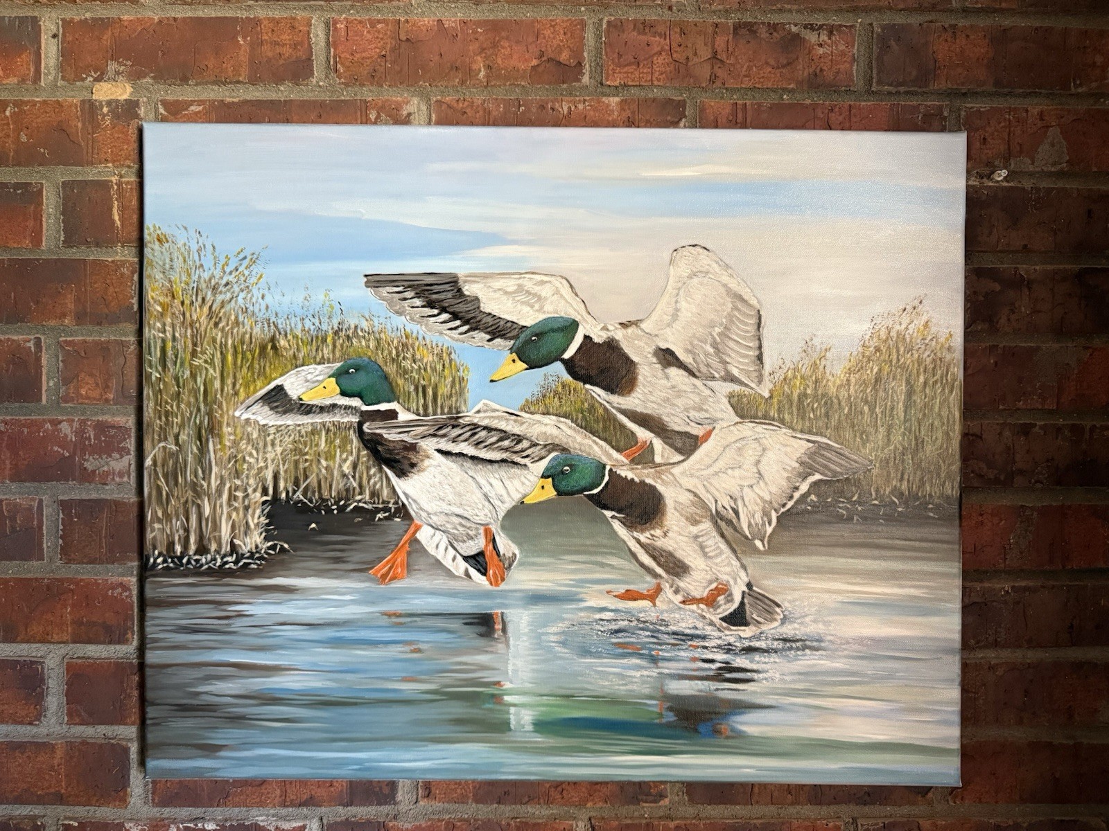 Mallards In Flight Original Painting