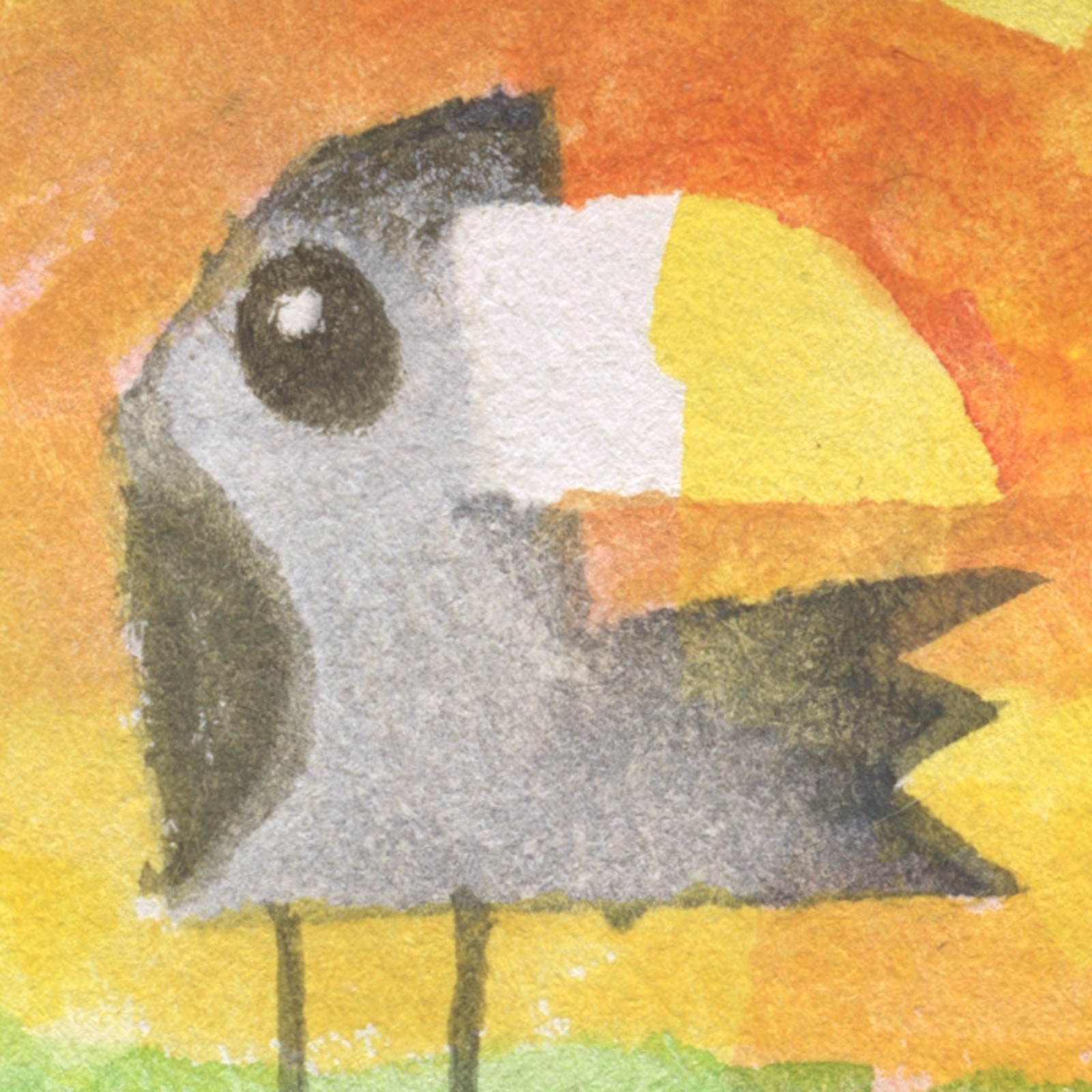 ACEO original painting art card pop surreal Watercolor Cat 90 Tim Olly acg 698