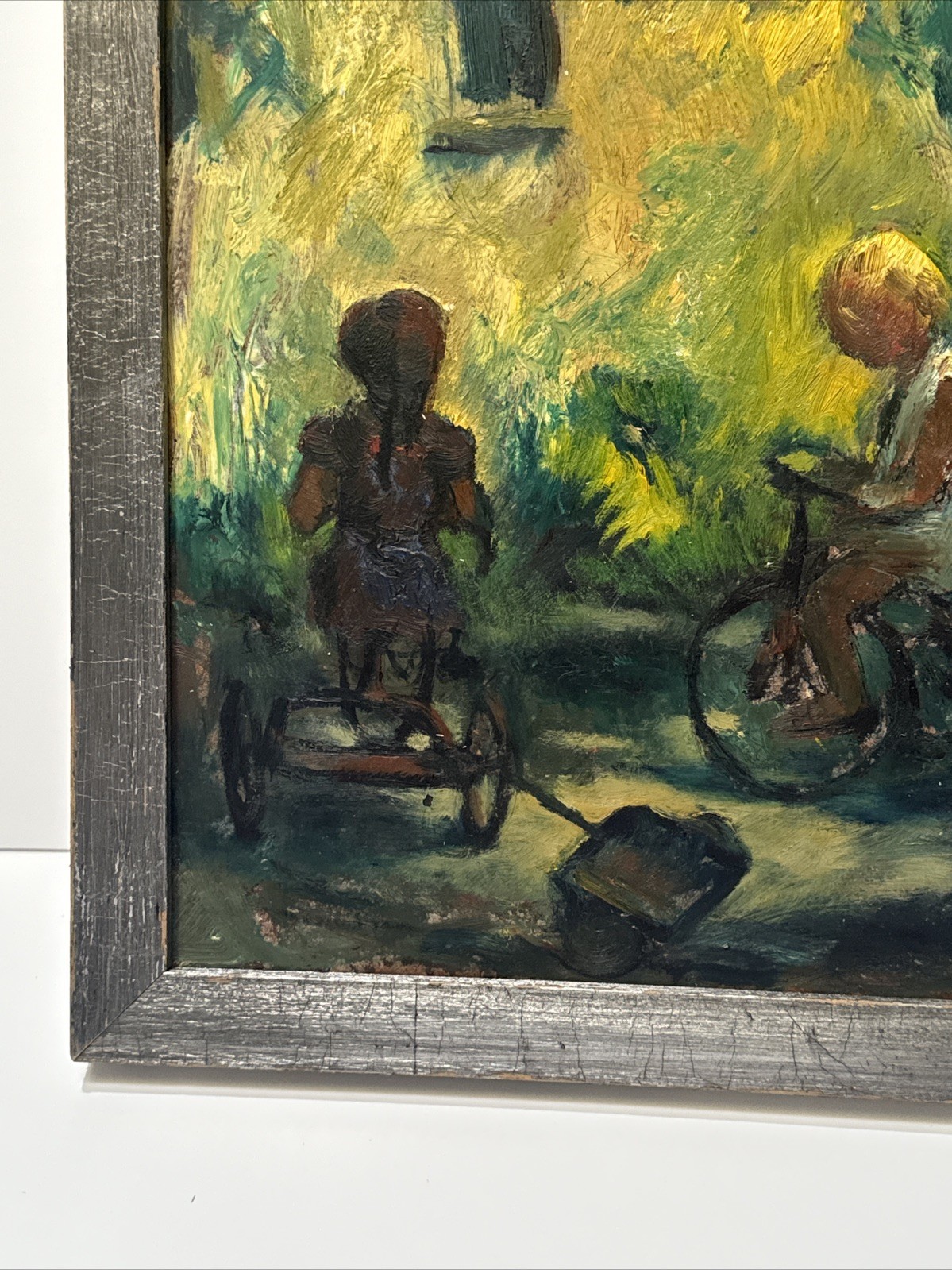 ANTIQUE PAINTING PORTRAIT EDGAR KIECHLE IMPRESSIONIST WPA ARTIST AFTER SCHOOL