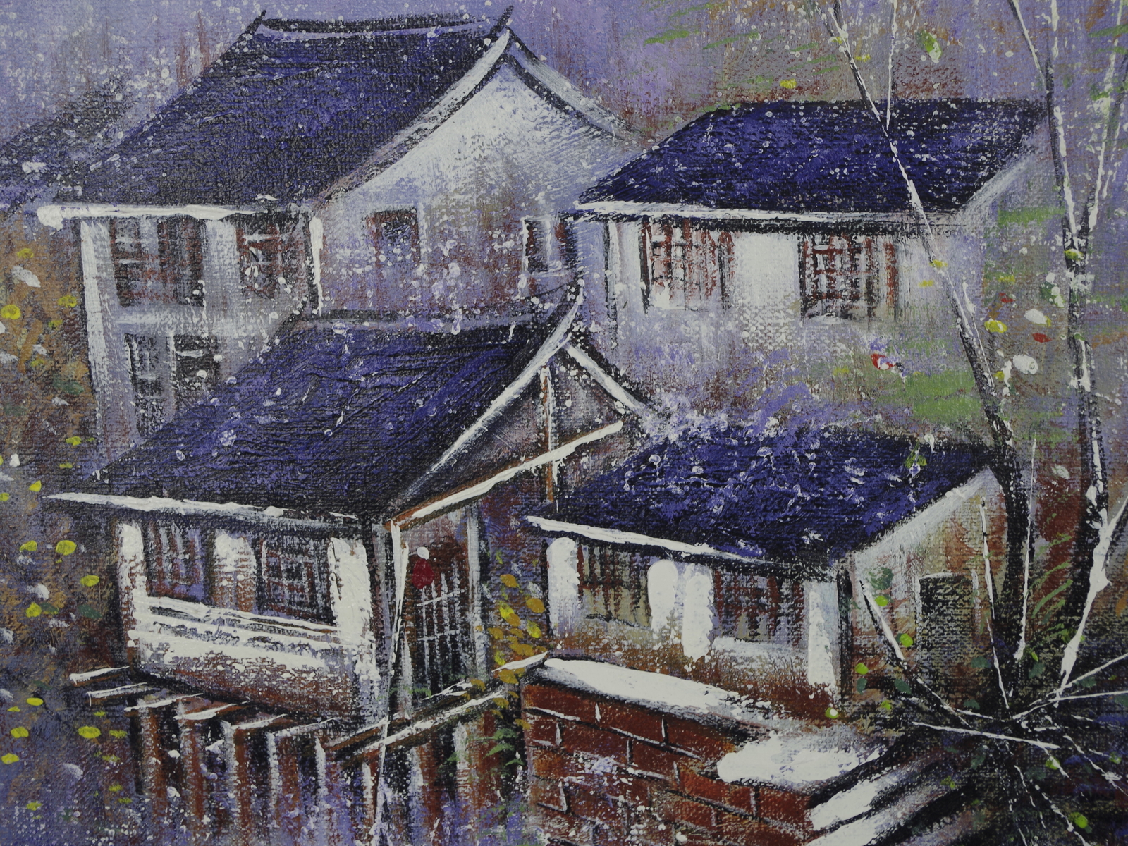 Single-piece Work Original Oil Painting Canvas Singed Customized House 36*40cm