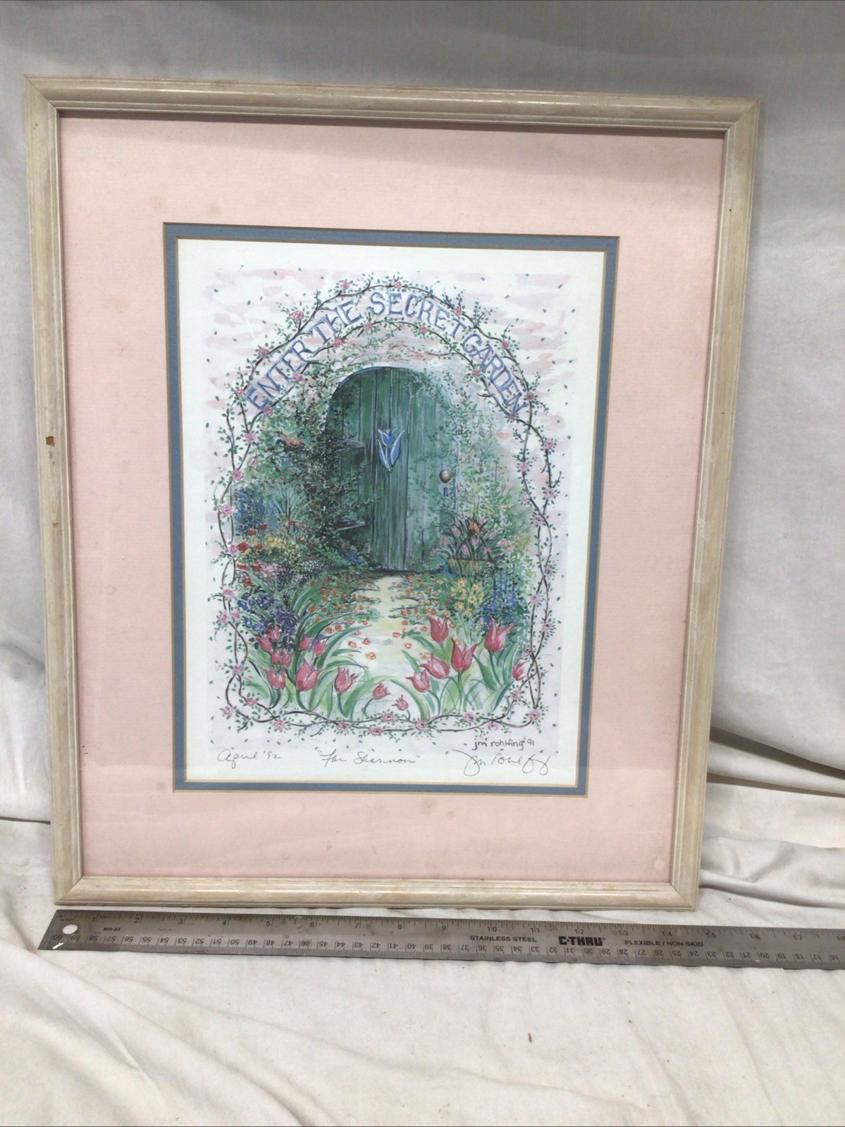 Original Enter The Secret Garden Watercolor Signed 1991