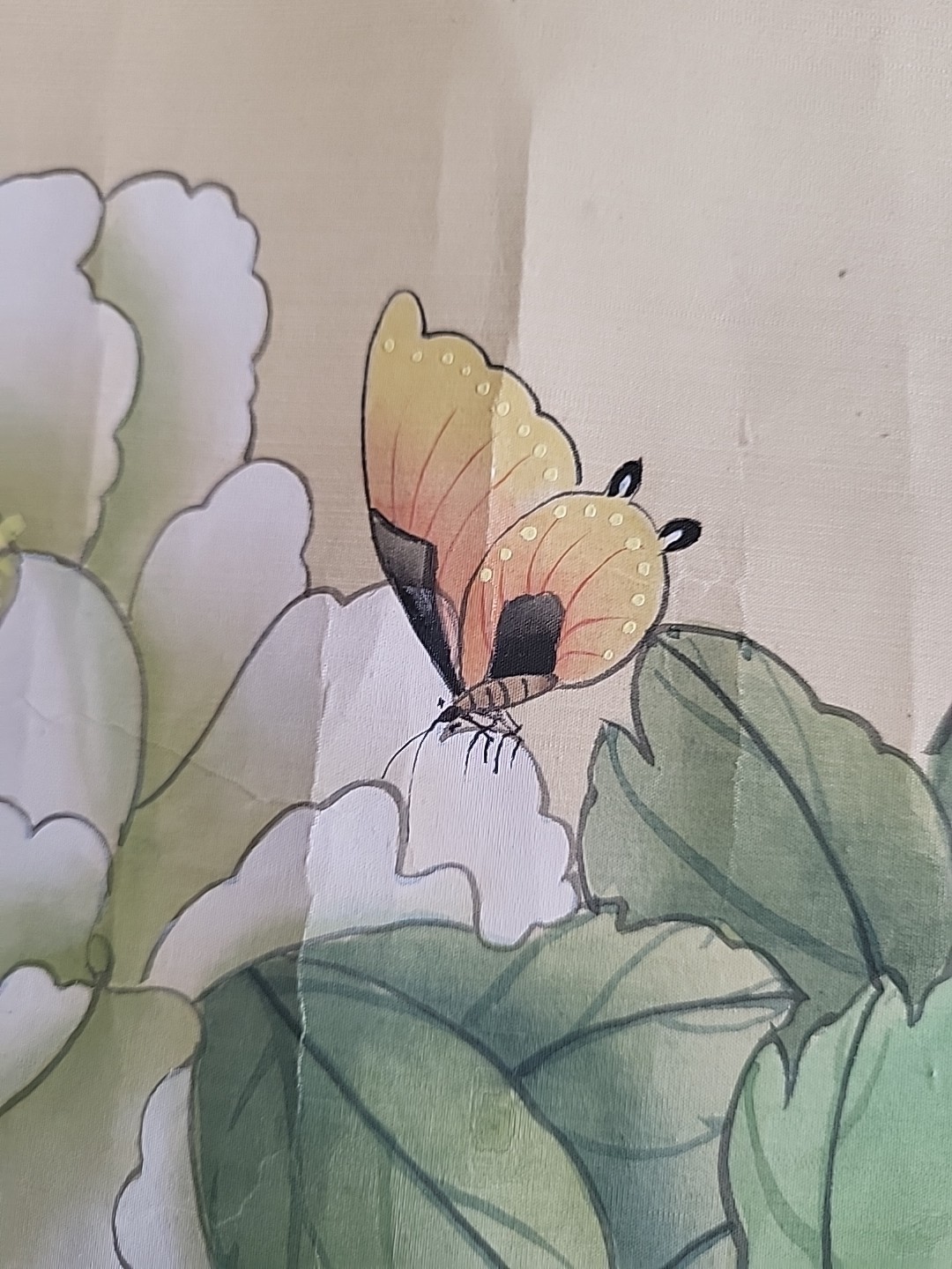 Chinese Large meticulous brushwork painting of peonies and butterfly. By LiJuan