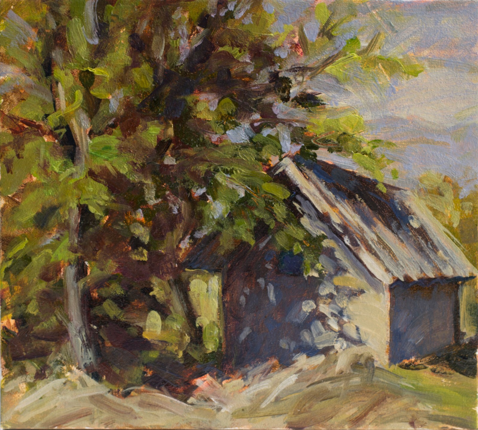 Village house Painting Original Oil Painting Ukrainian Landscape Simple wall art
