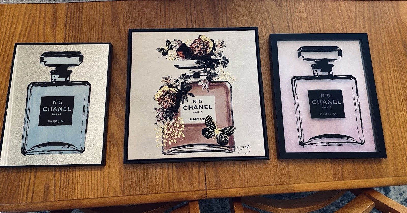 Chanel No 5 Perfume Wall Decor Set Of 3