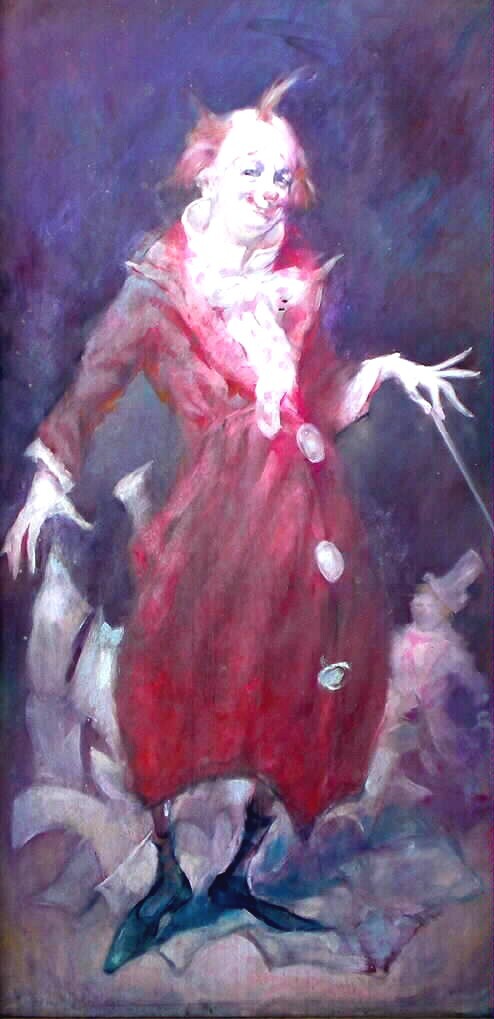 Julian Ritter «Clown Conductor» Fine Art Oil Painting 24″ X 48″ – 37