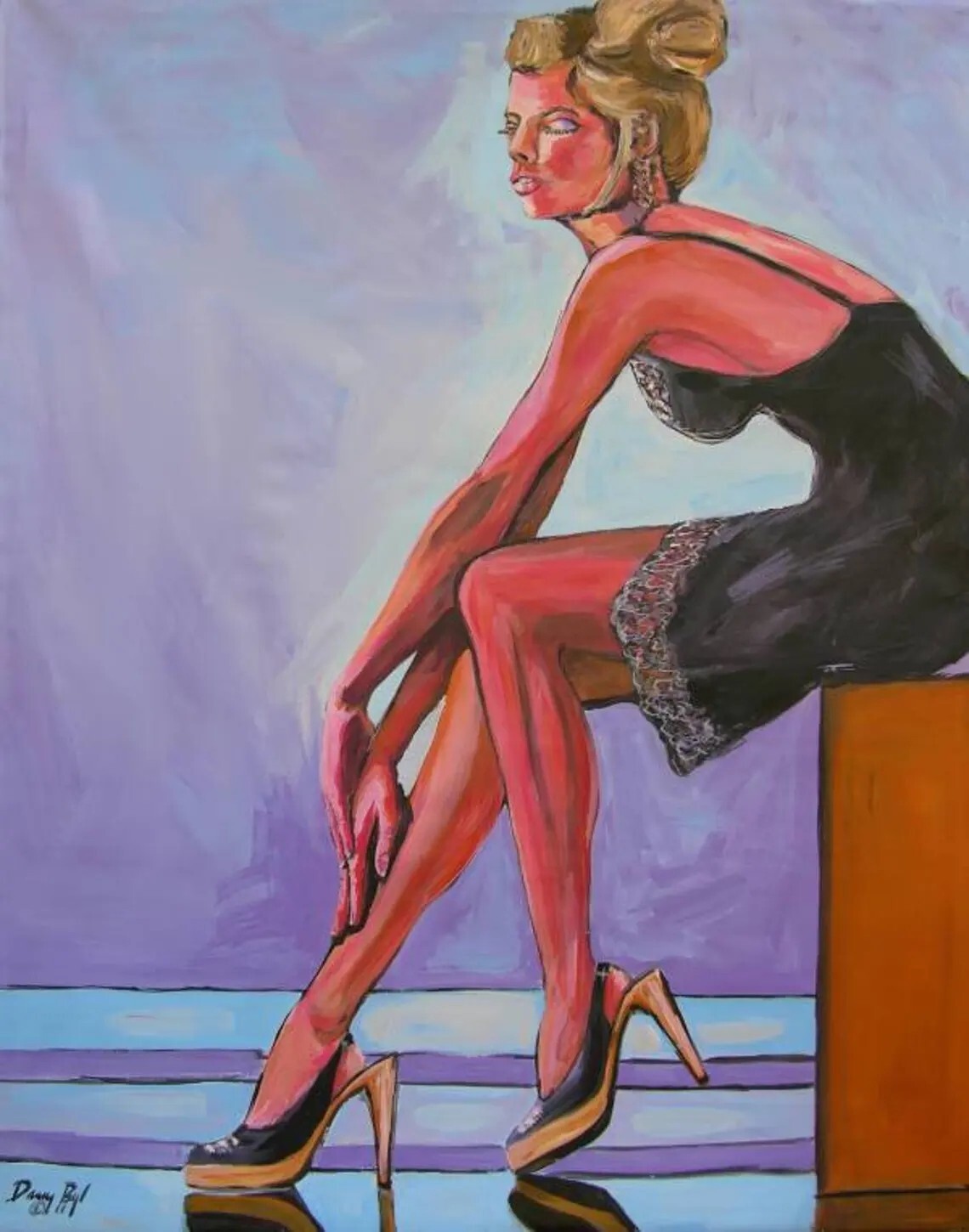 Beautiful Woman CONTEMPORARY ORIGINAL MODERN WALL CANVAS PAINTING Dan Byl 4x5ft