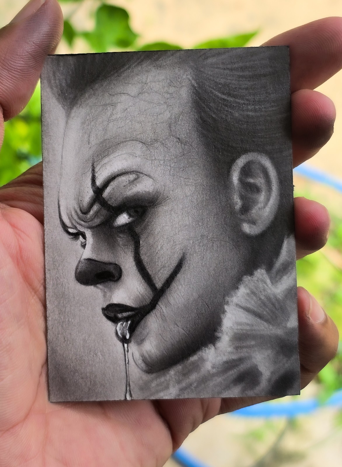 🌟Custom Pennywise Horror Clown Drawing ACEO ATC Hand Drawn Graphite Art OOAK