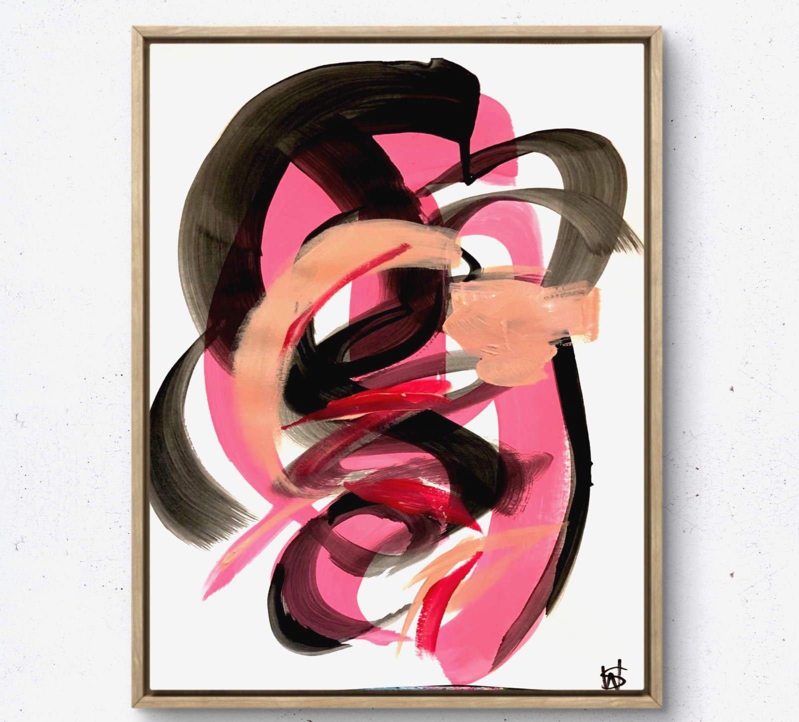 WS original monochromatic painting 14X11 Gallery Paper acrylic modern fine art
