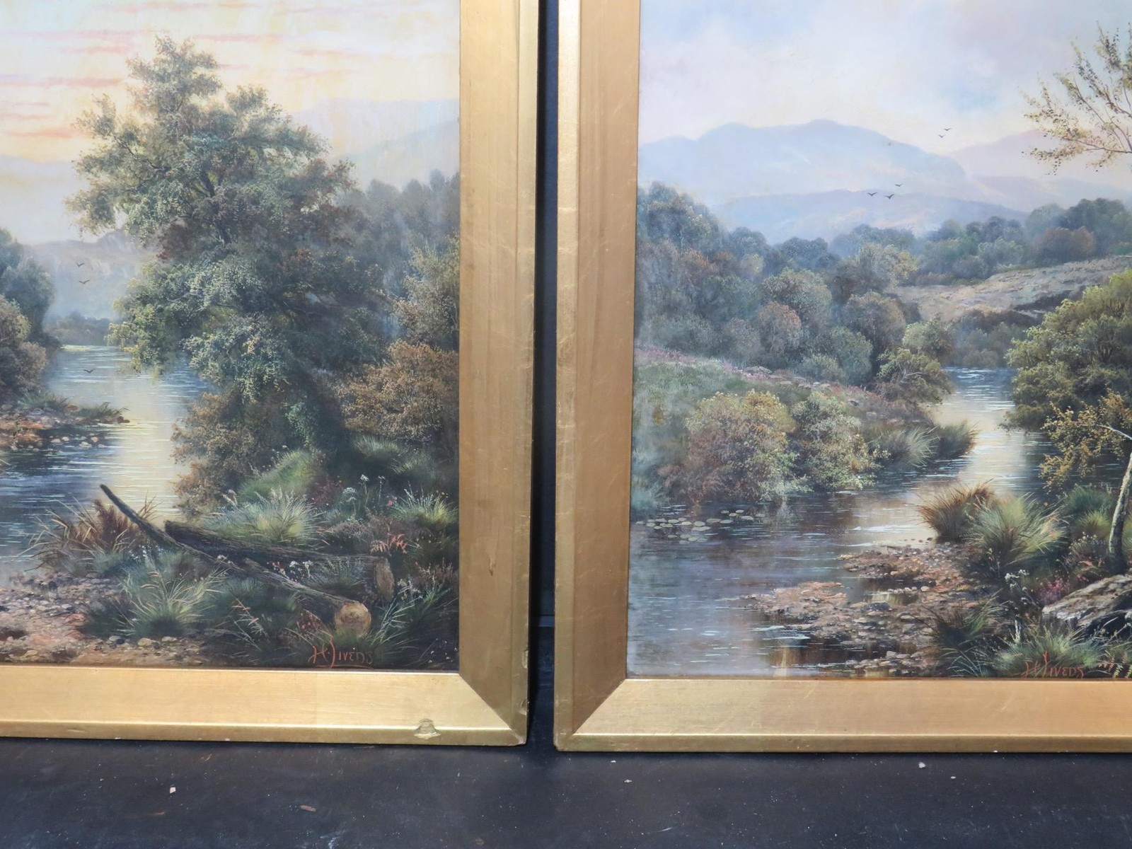 Scottish River Landscapes by Henry John Livens b.1848 Royal Academy Artist