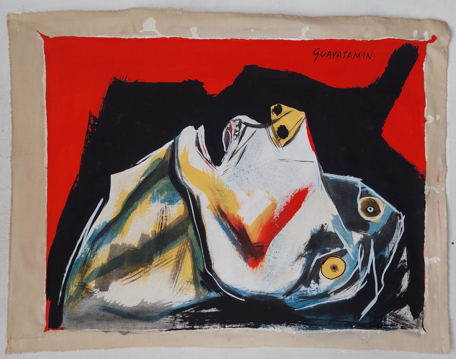 Oswaldo Guayasamín Signed Expressionist Oil Painting on Canvas – Ecuadorian Art