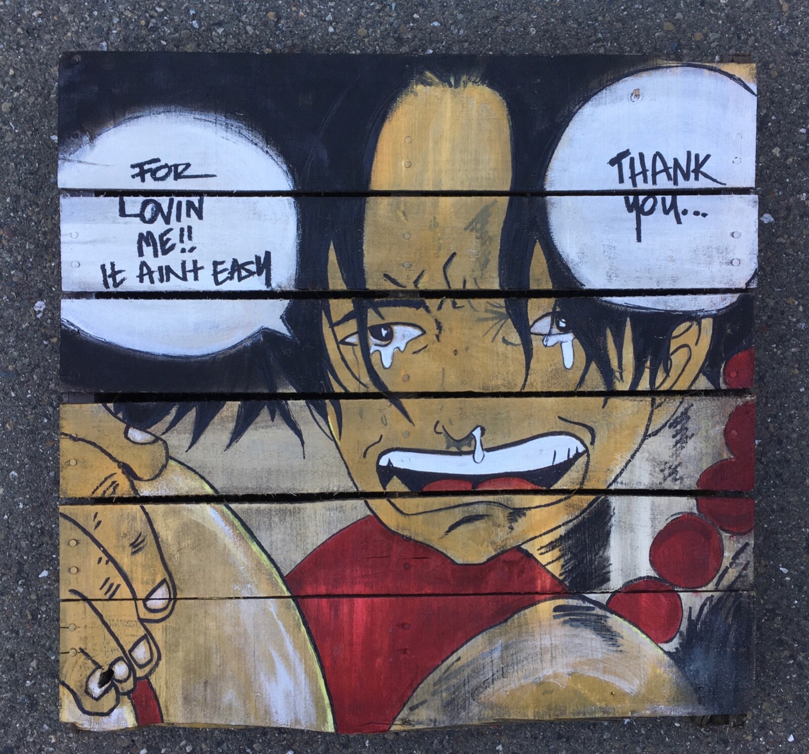 Large Original Street Artwork Painting Painted on a Shipping Pallet