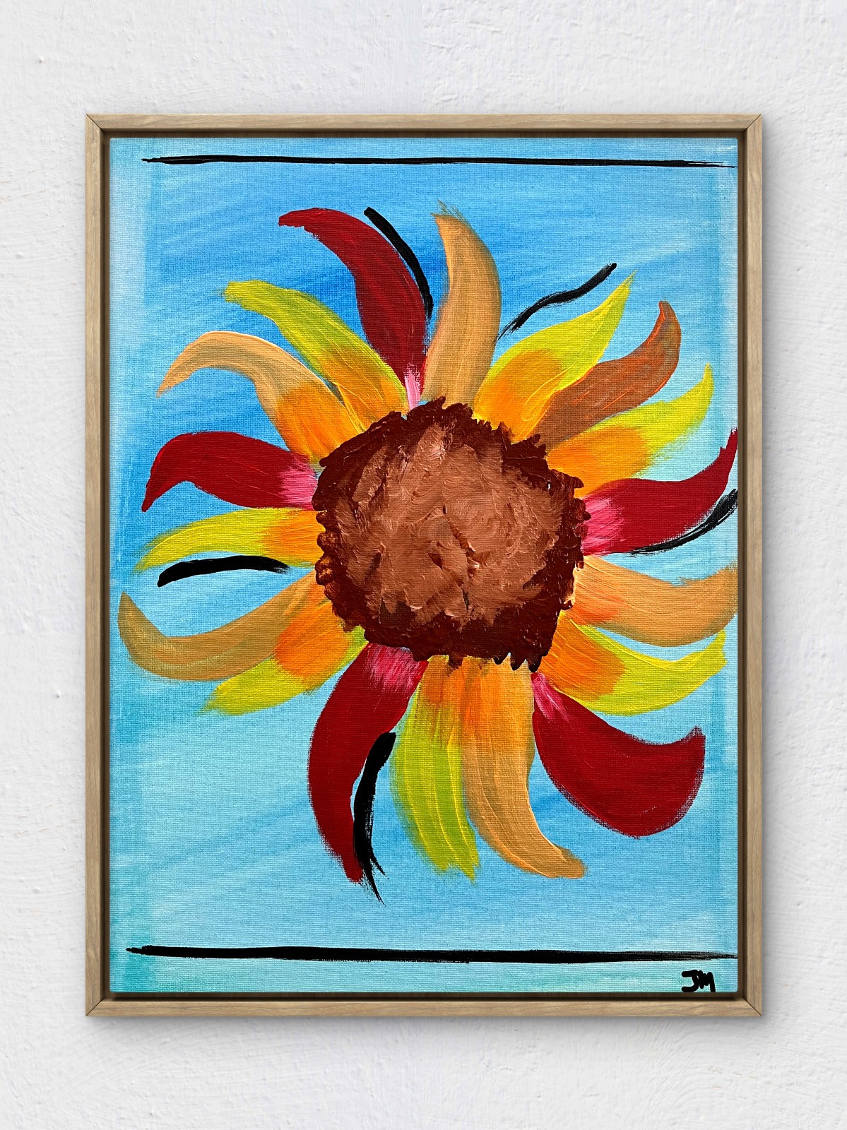 RiverRunArt Original Abstract 12×16 Botanical Acrylic Painting Canvas Flowers