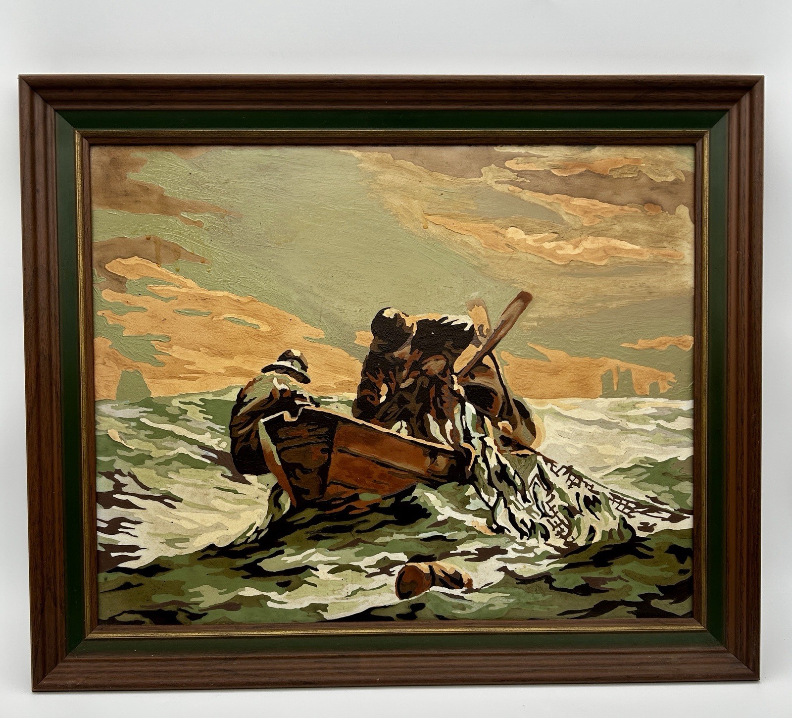 Vintage Framed Paint by Number Painting Herring Net By Winslow Homer Framed
