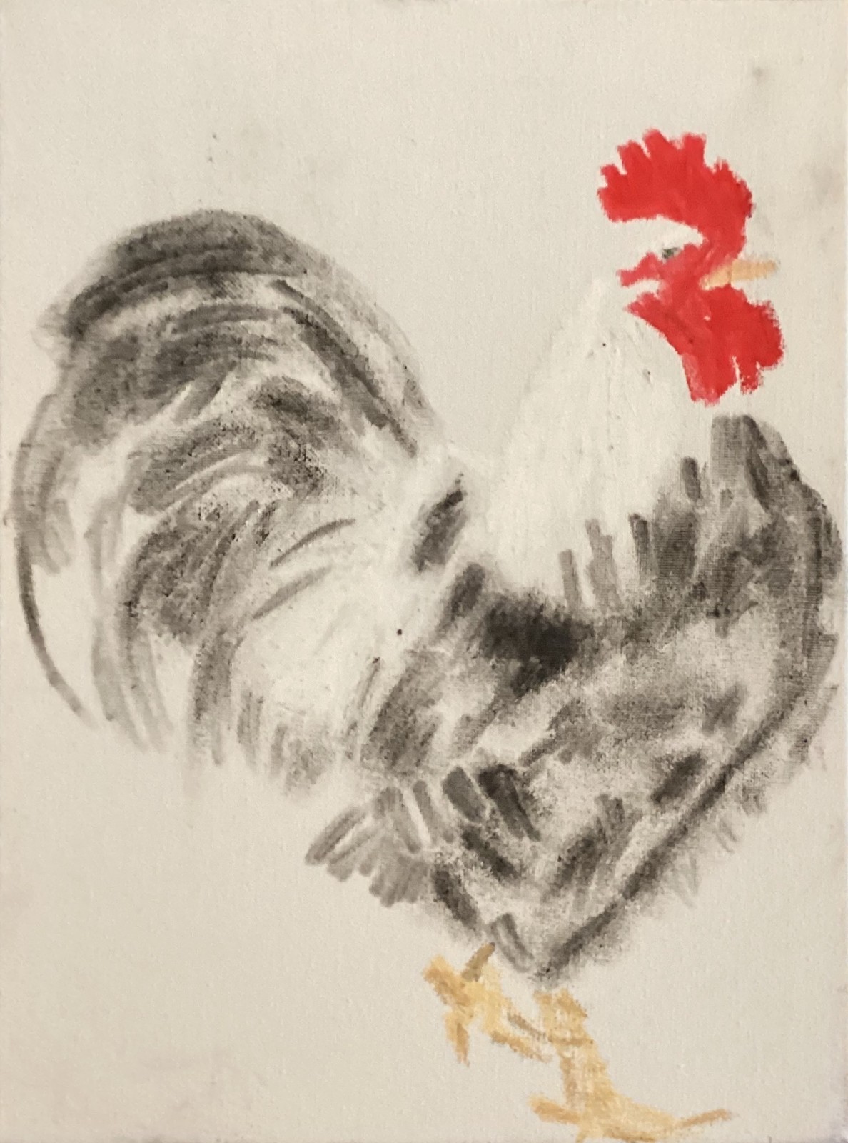Abstract Chicken Rooaster Contemporary Pop Bold Original Wall Art 11×14 Canvas