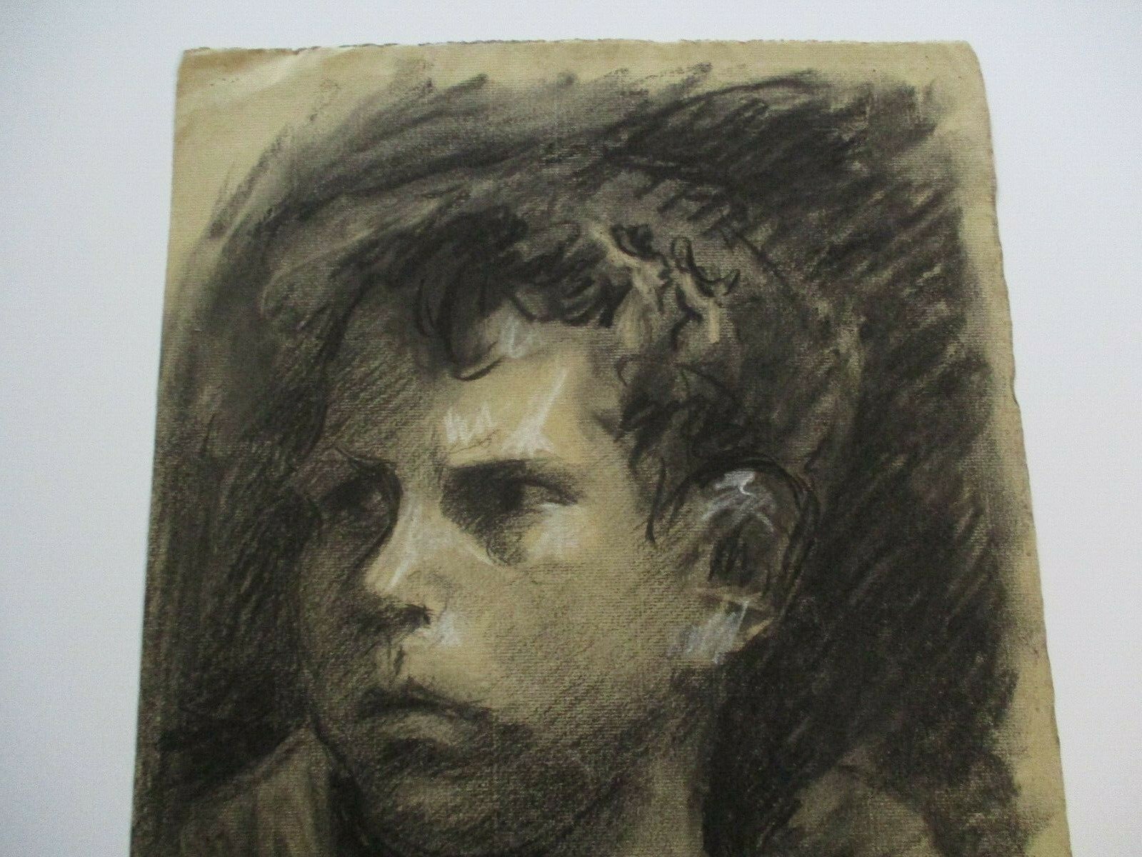 CONRAD BUFF ESTATE DRAWING ACADEMIC PORTRAIT CHILD KID BOY MAN ANTIQUE LISTED