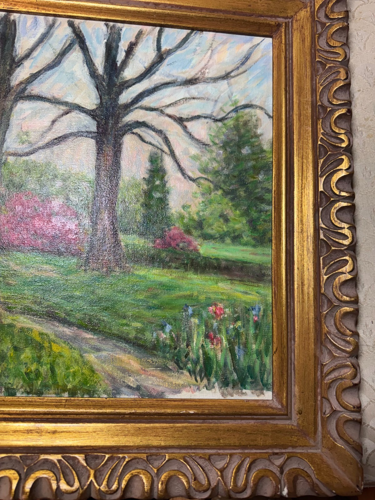 Richard A Schmueckle (1903 – 1988) «Park Landscape Scene»- Oil Painting – Framed