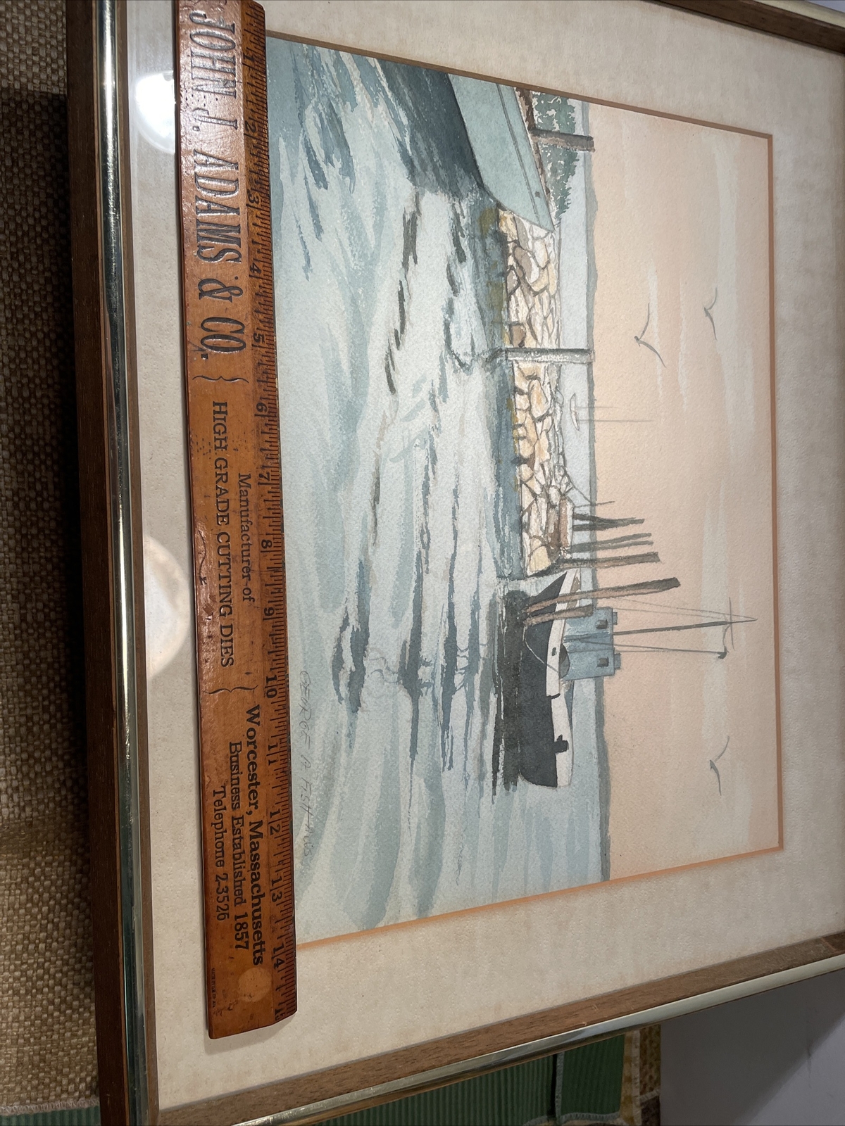 Original Seascape Watercolor New Jersey Artist George A. Fish AWS 1893-1993
