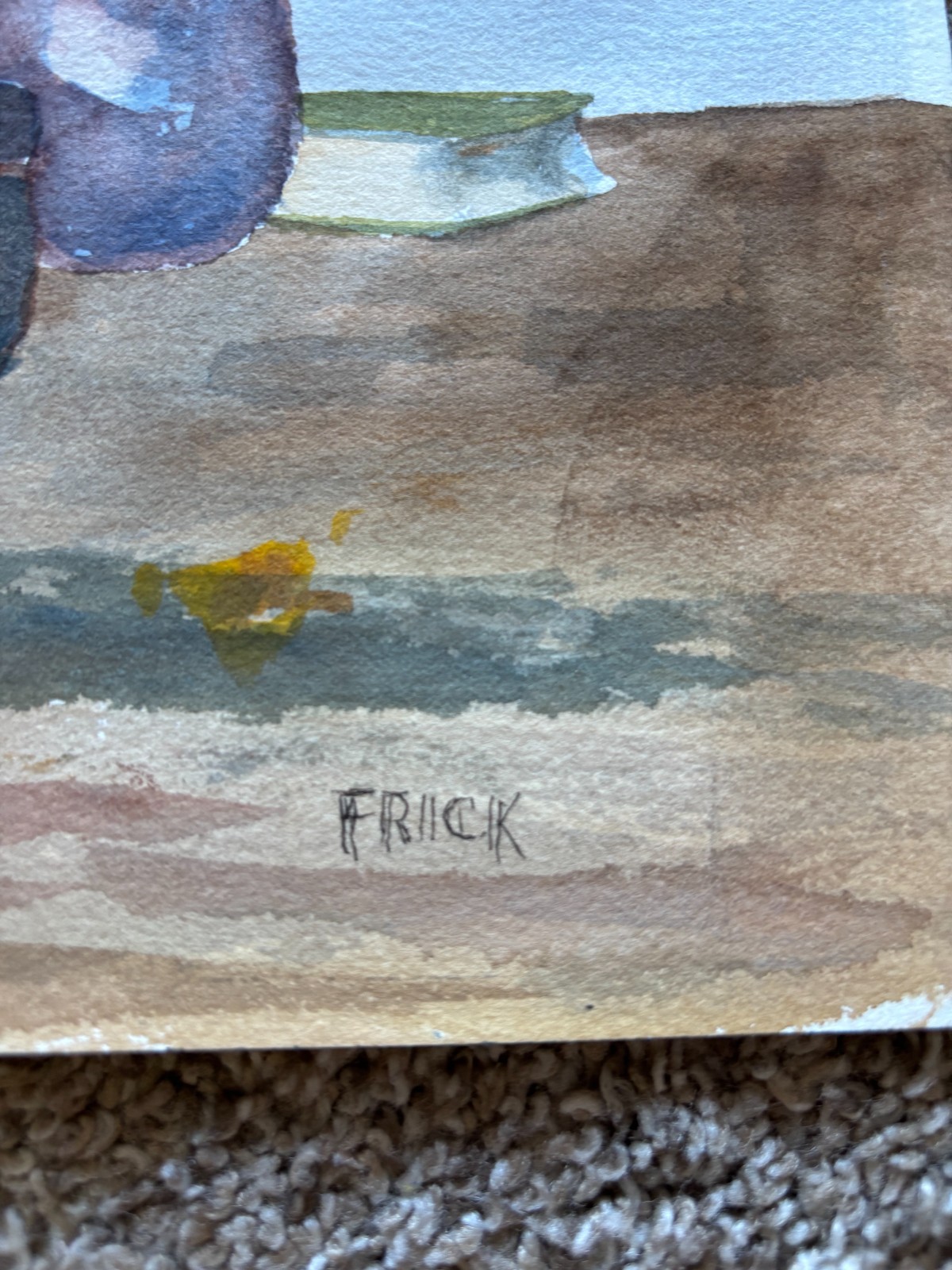 Large Lot Original Signed Paintings “Frick” 1978–1991 Oil & Watercolor on Paper