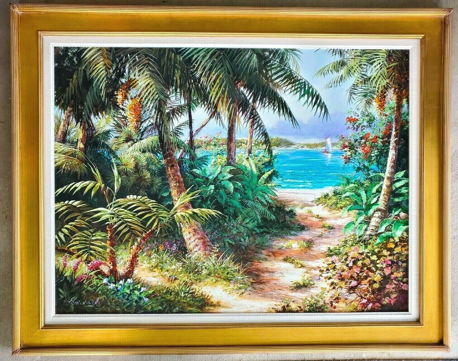 ART FRONCKOWIAK «BAHAMA SAIL» GICLEE ON CANVAS SIGNED LE AP ARTIST PROOF /2000