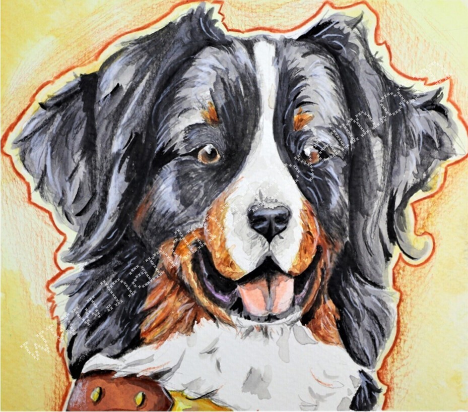 Custom Mixed Media Pet Portraits From Your Photo 7″x7″ Commission Gift Dog/Cat