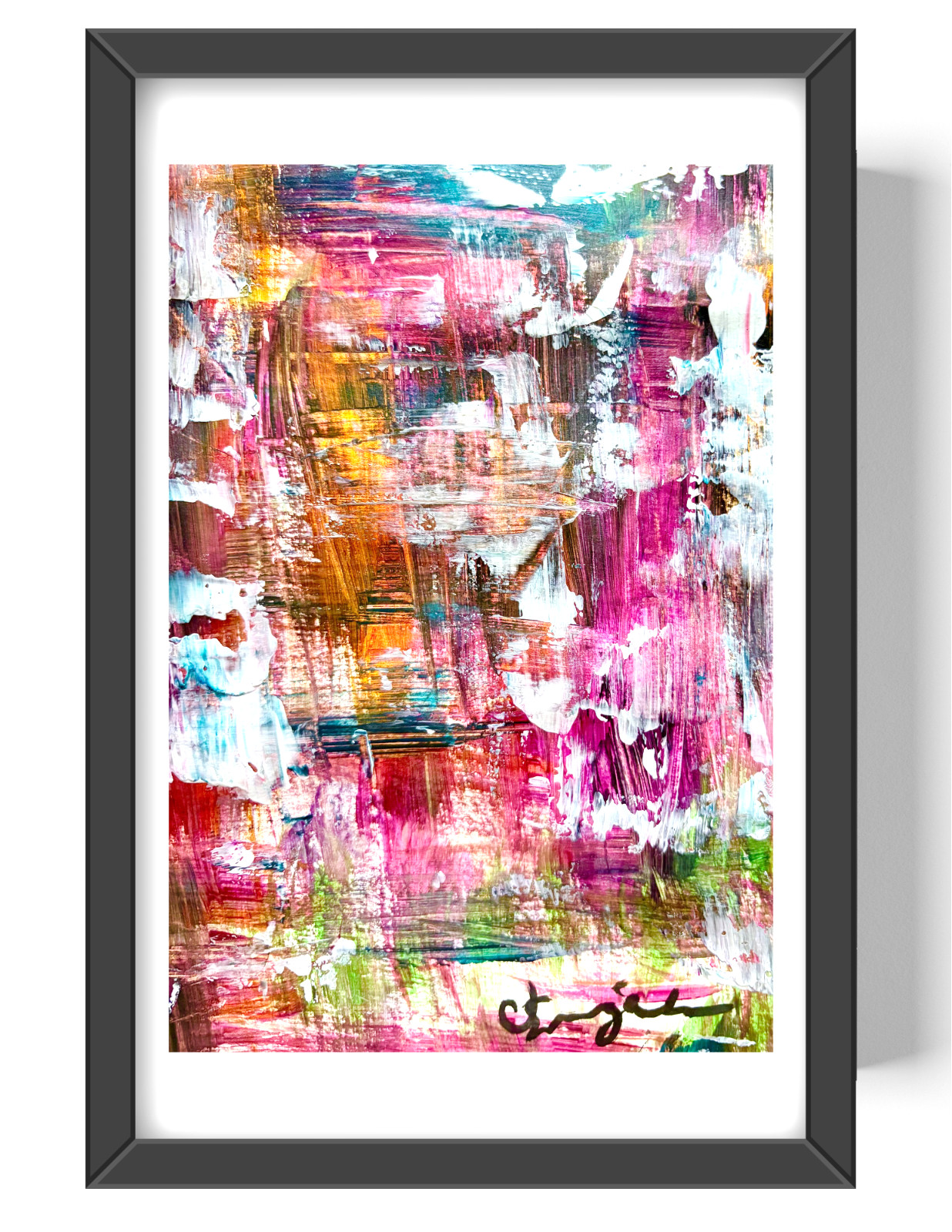Guajardo Art: Bubble Gum Pop 9X6 Paper Vibrant Colorful Abstract