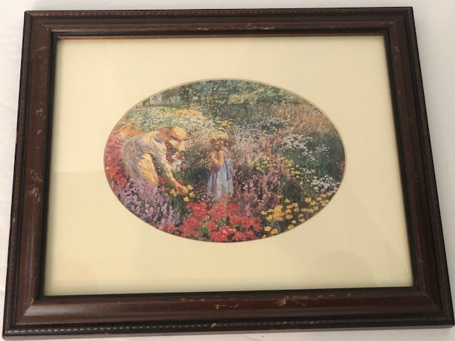 Beautiful Wall Art Adult Mother & Child in Flower Garden – 12 x 10