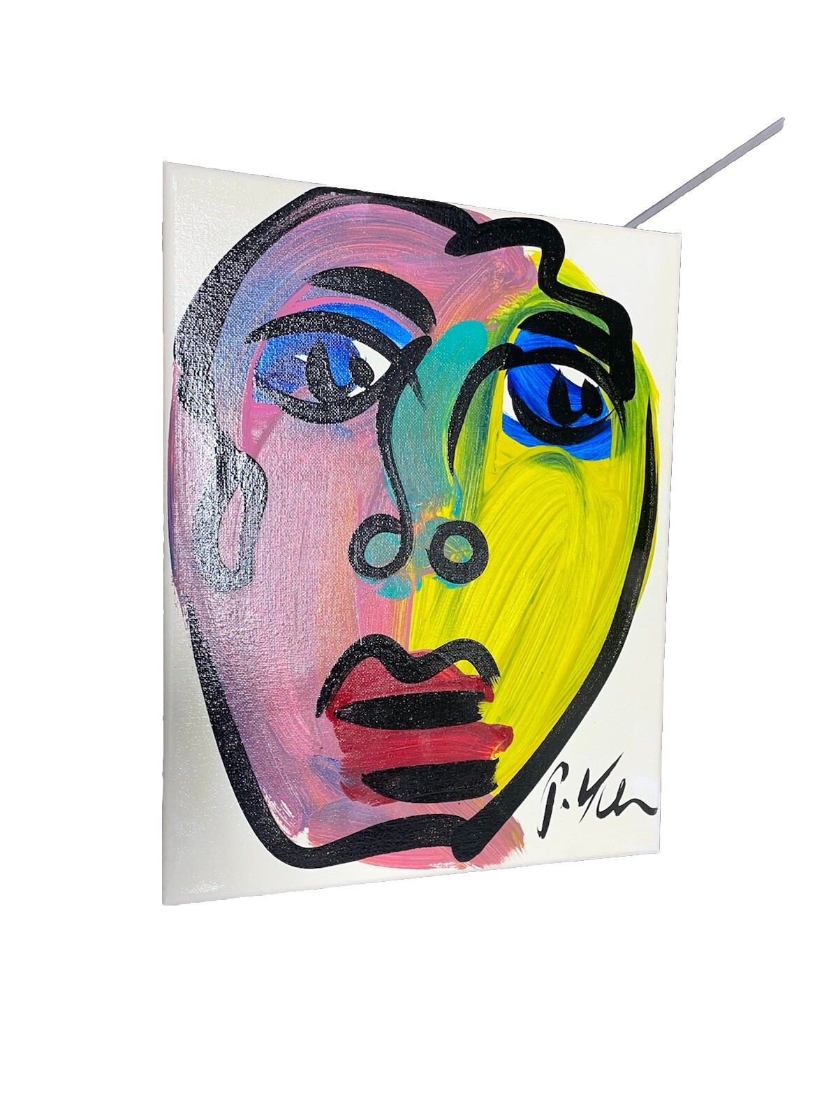 Peter Robert Keil Acrylic Painting Abstract Canvas 14+11 Inches