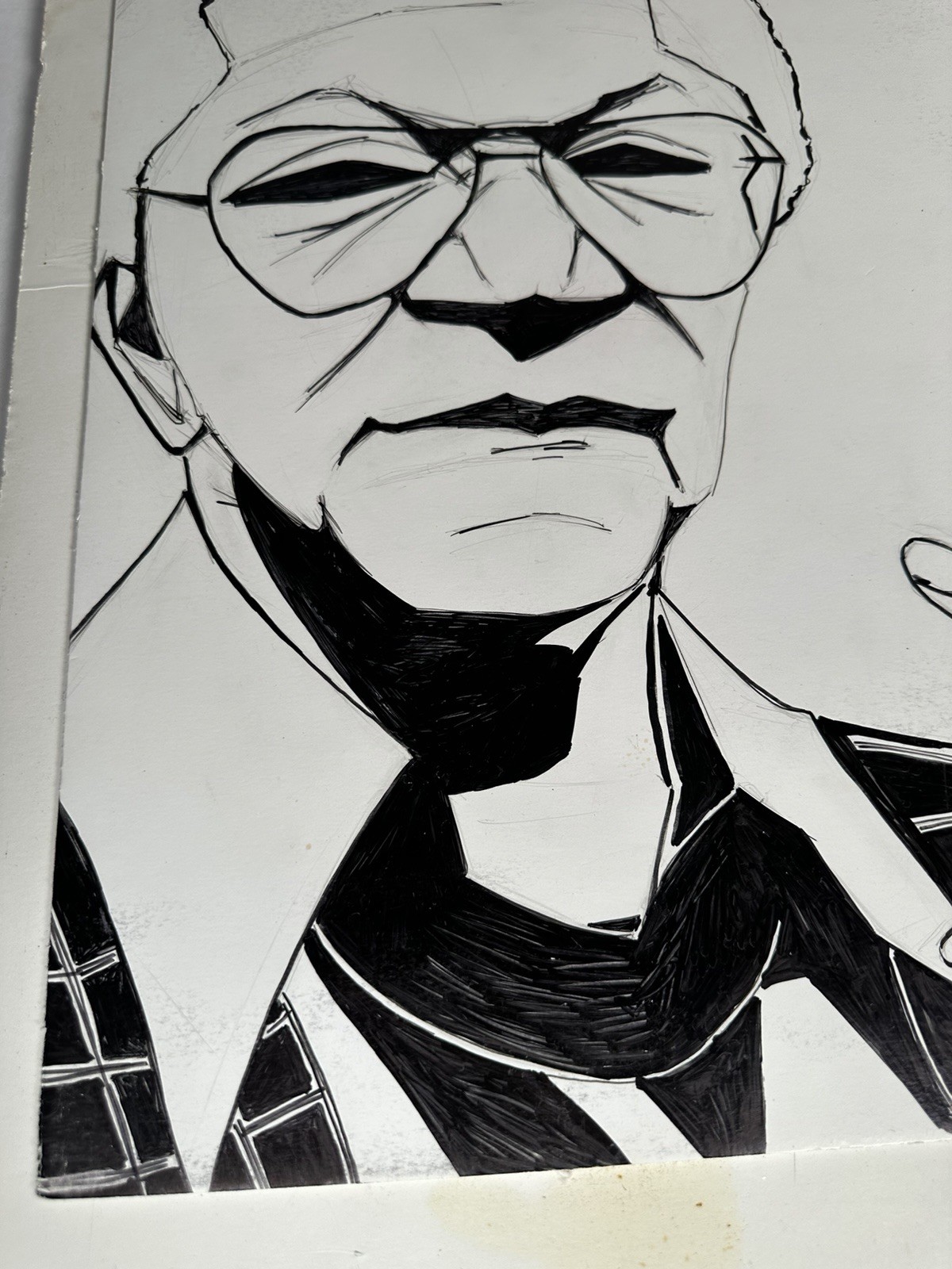 Original Black & White Portrait Artwork 15×20 Mounted on Foam Board OOAK