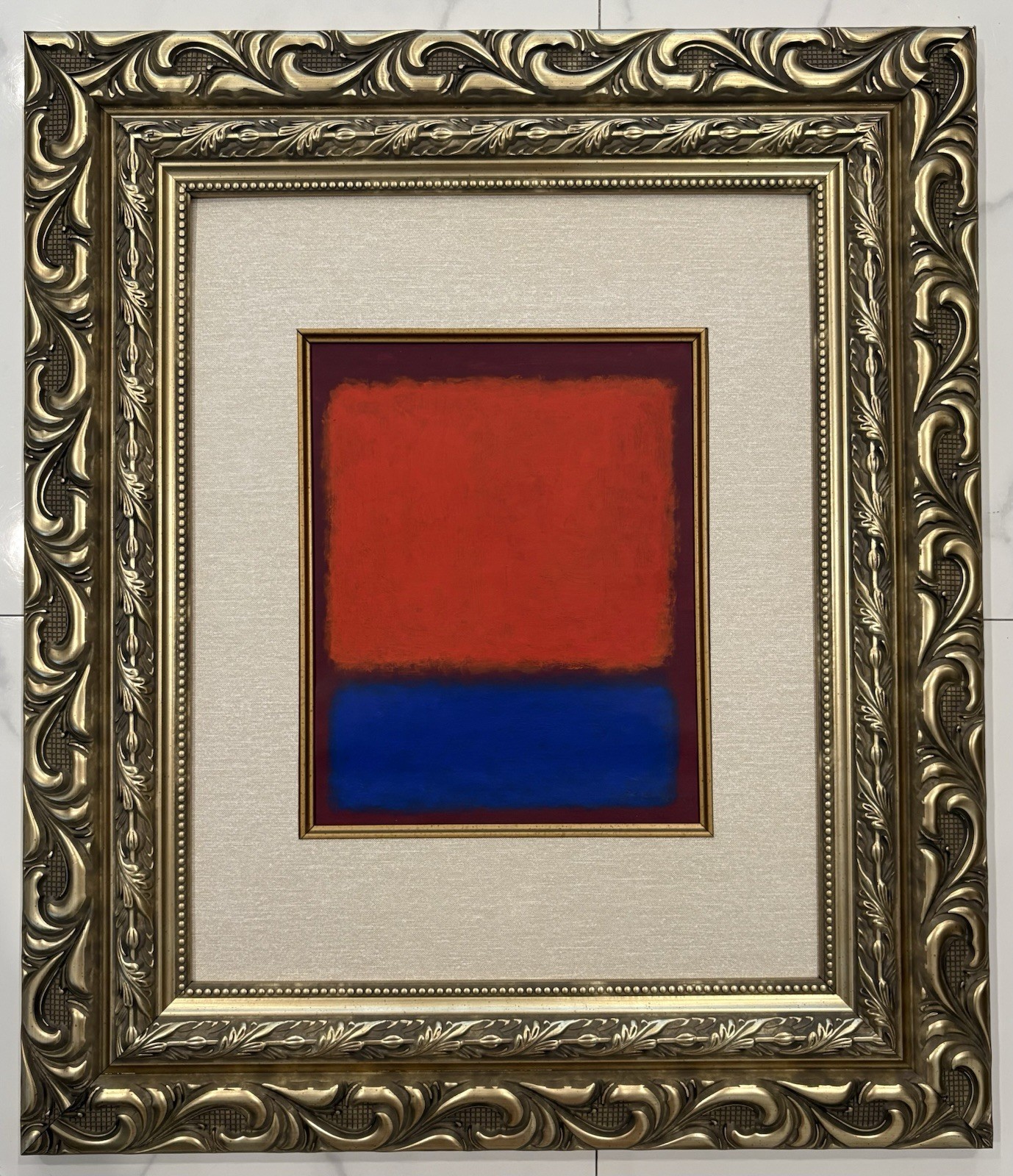Mark Rothko Oil On Paper 1903- 1970 In Style Of. Painting Hand Made Hand Signed