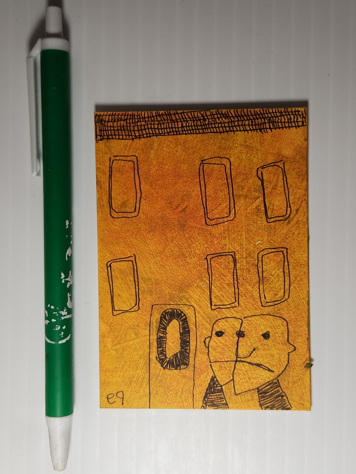 e9Art ACEO scrooges outsider art brut naive