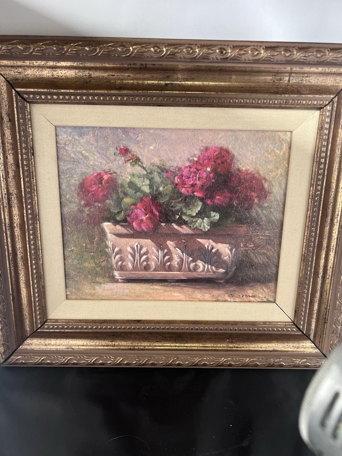 Vintage Oil Painting Signed R. Matthews ’71 Floral Still Life Ornate Frame 16×14