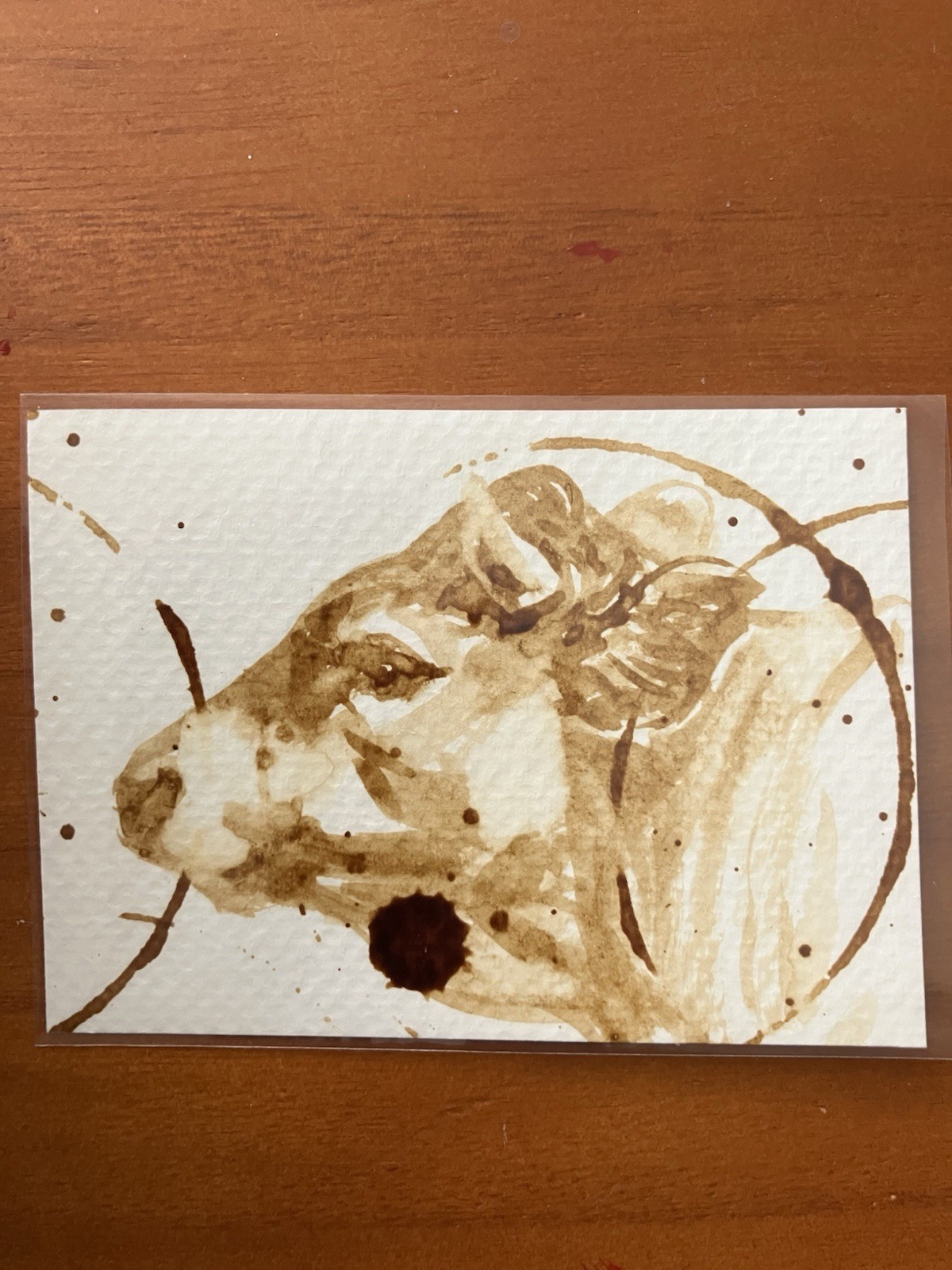 Original Coffee Cow Painting ACEO Miniature Realism ATC Art Gift Milk Cows USA