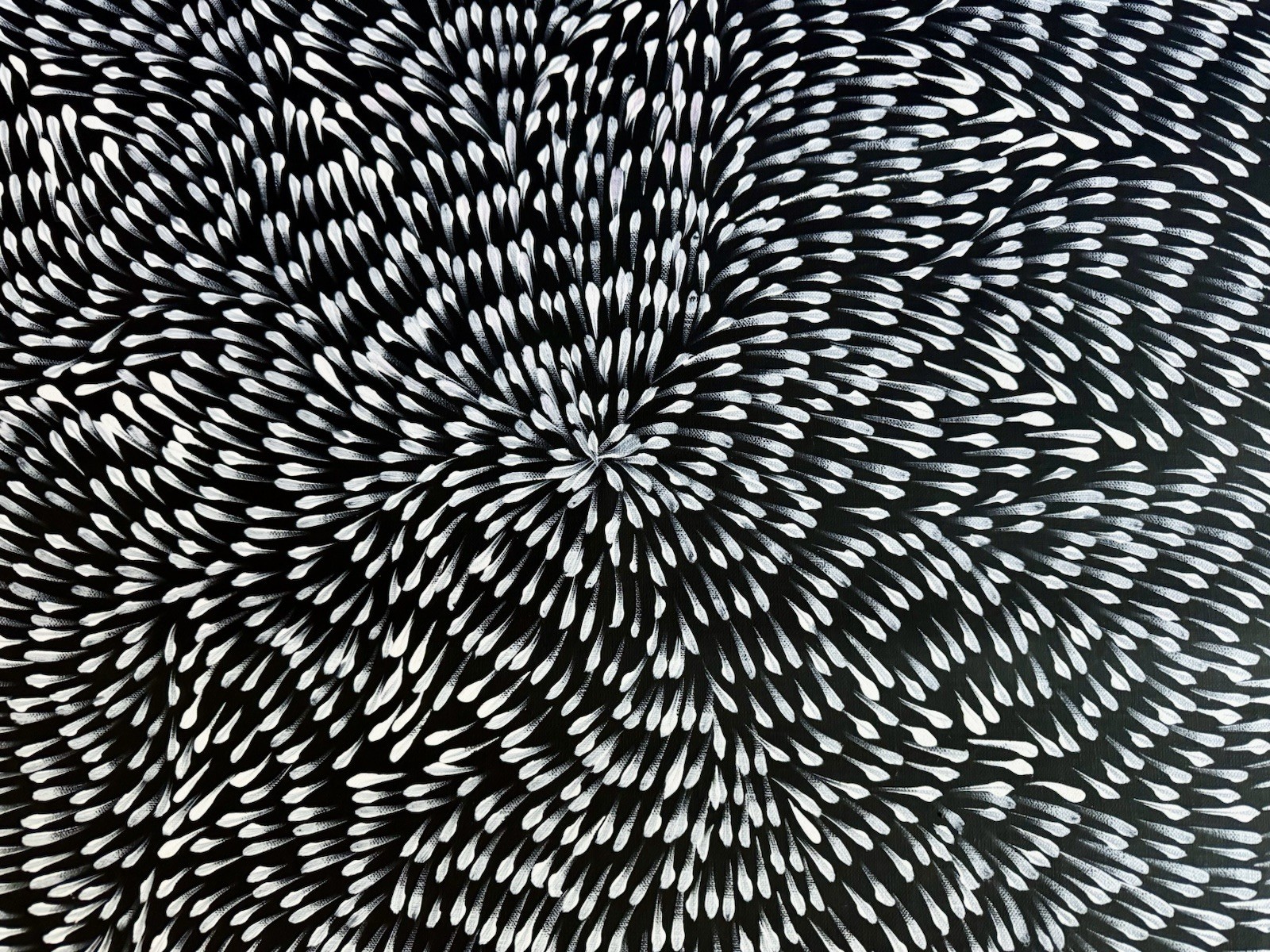 Roseanne Morton Petyar, Authentic Aboriginal Art.Size,110 x 60cm. Medicine Leaf