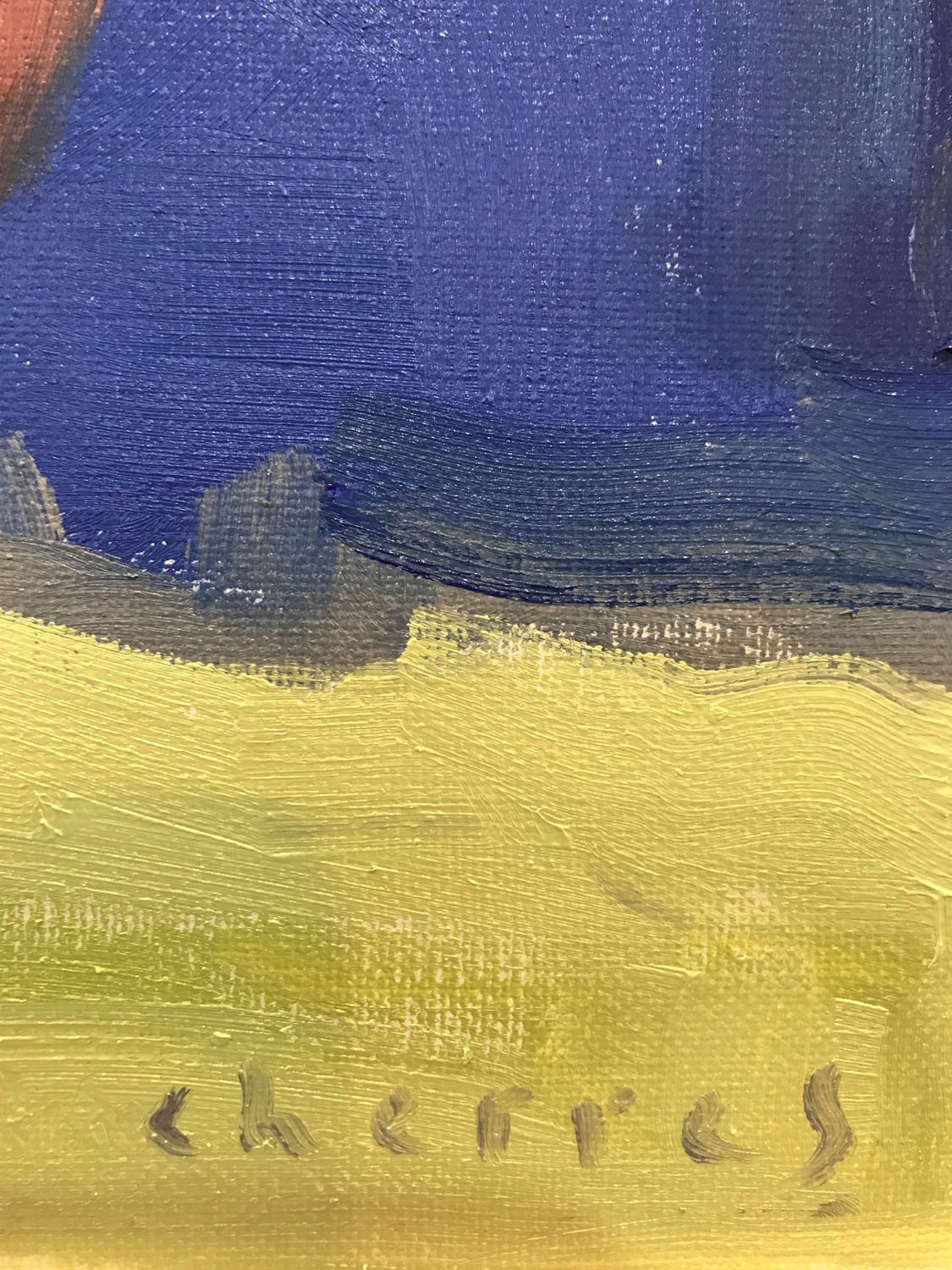 Landscape Flowers Original Oil Painting Unique Abstract 11×14 Aldo Cherres Art