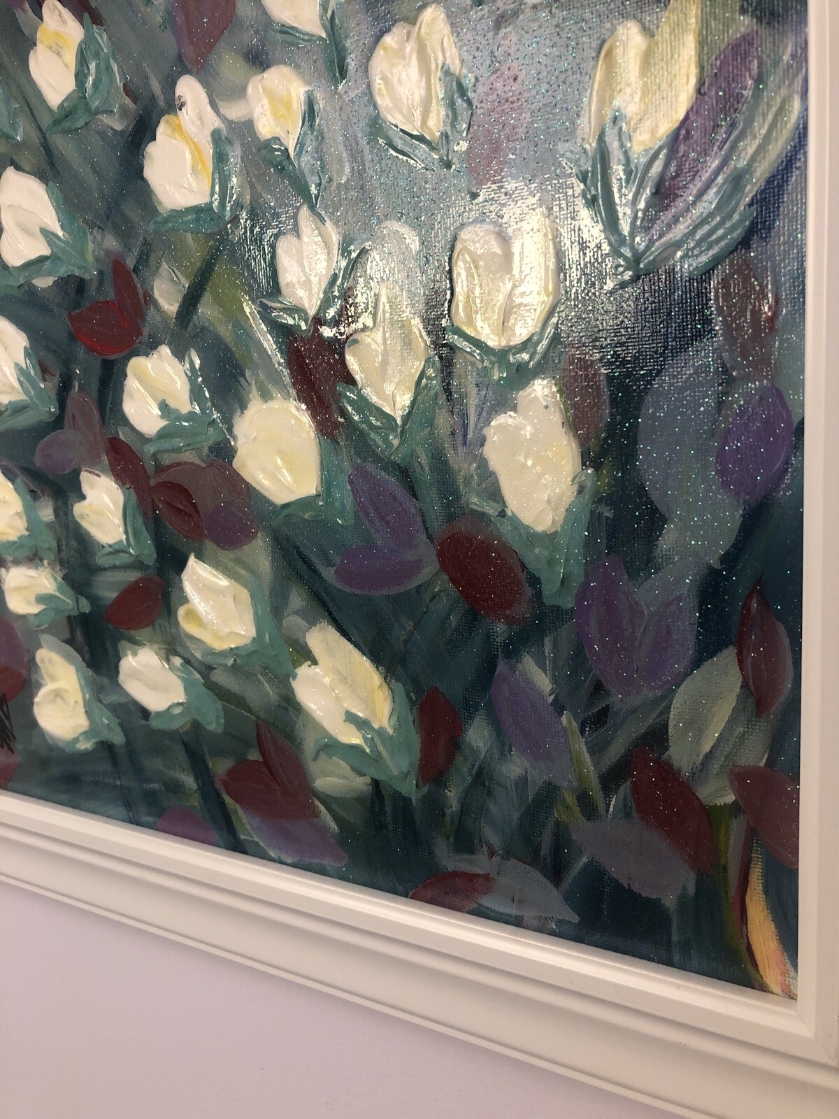 ‘Spring’ Hand Made Original Abstract Flower Painting 12” X 12”