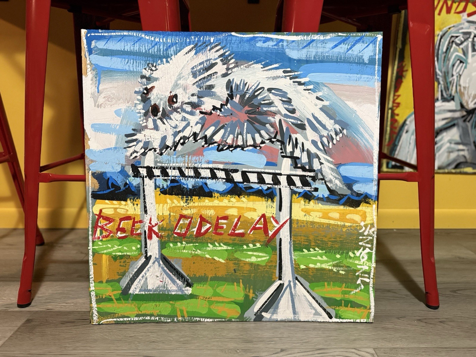 Steve Keene Painting Beck Odelay 24” X 24”